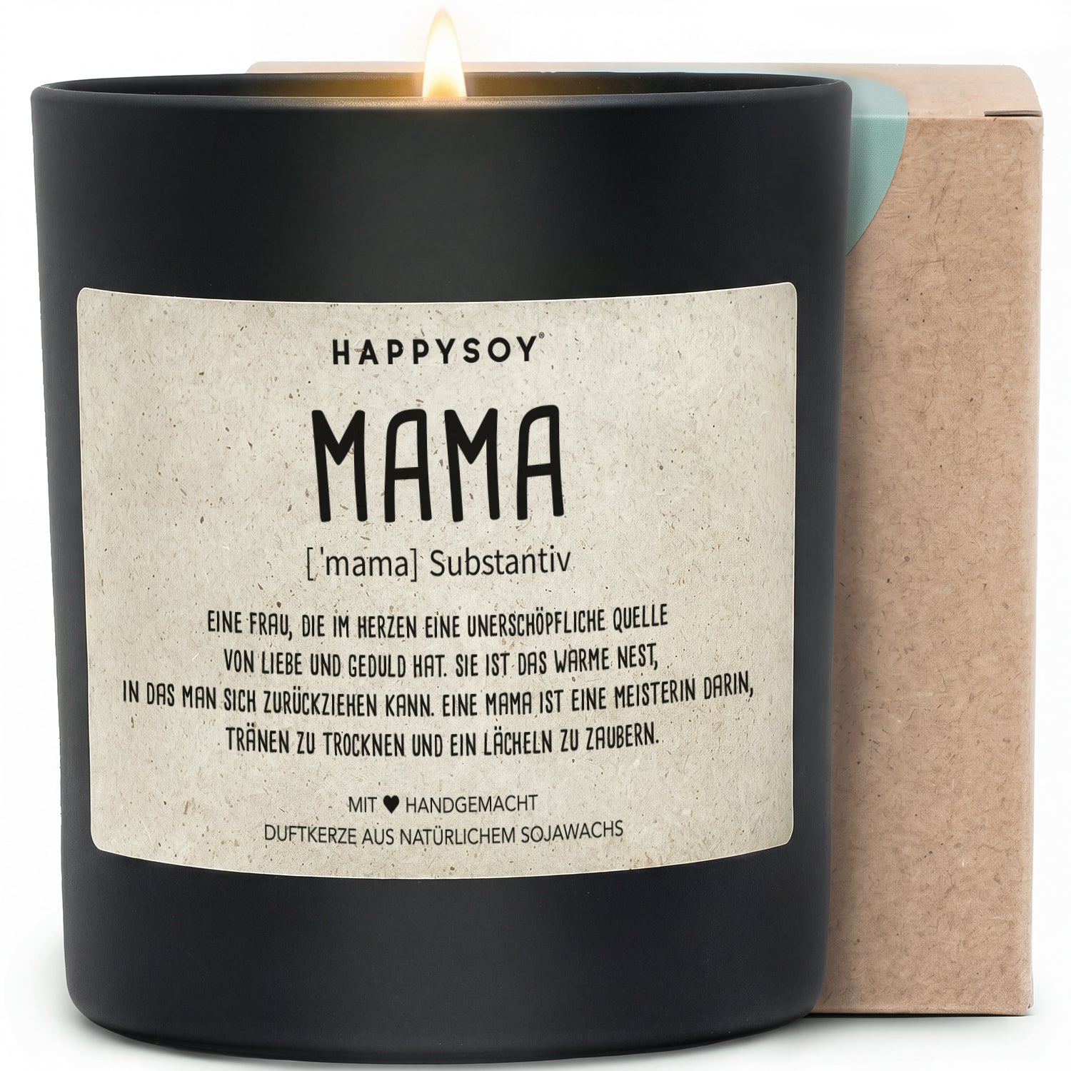 Mama Definition - Duftkerze mit Spruch als liebevolles Geschenk für Mama, Muttertag, Geburtstag, besondere Kerze im Glas mit blumigem Duft - Bild 1