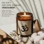 Ohm - Duftkerze mit Spruch als Geschenk zur Entspannung, Achtsamkeit, für Yoga-Liebhaber, liebevolle Auszeit im Glas mit blumigem Duft - Bild 2