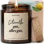 Citronella gut, alles gut - Citronella Duftkerze mit Spruch als Geschenk für Sommerabende, Gartenliebhaber, Kerze im Glas für Terrasse Balkon und Outdoor - Bild 1