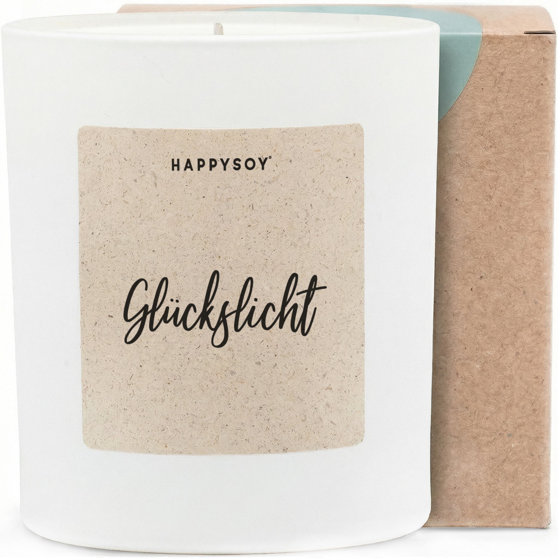 Glückslicht - Duftkerze mit Spruch als liebevolles Geschenk für Freundin, kleine Aufmerksamkeit zum Dankeschön oder Aufmunterung, Kerze im Glas mit blumigem Duft - Bild 1