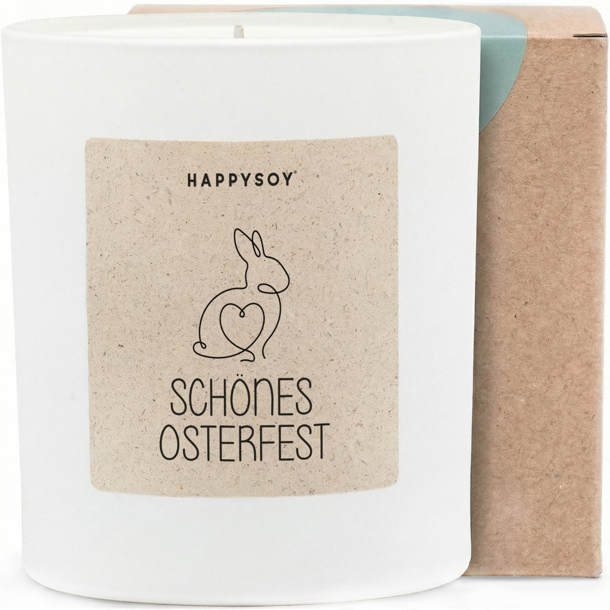 Schönes Osterfest - Duftkerze mit Spruch als Geschenk zu Ostern, liebevolle Aufmerksamkeit, blumiger Duft, Kerze im Glas - Bild 1