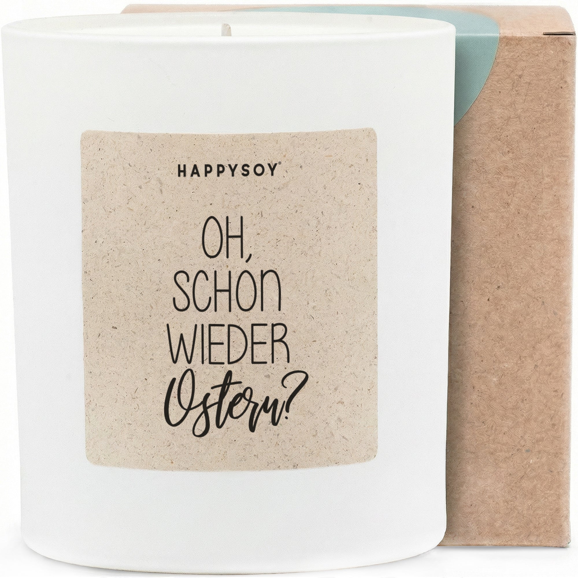 Oh, schon wieder Ostern? - Duftkerze mit Spruch als Geschenk zu Ostern, lustige Kleinigkeit, blumiger Duft, Kerze im Glas - Bild 1