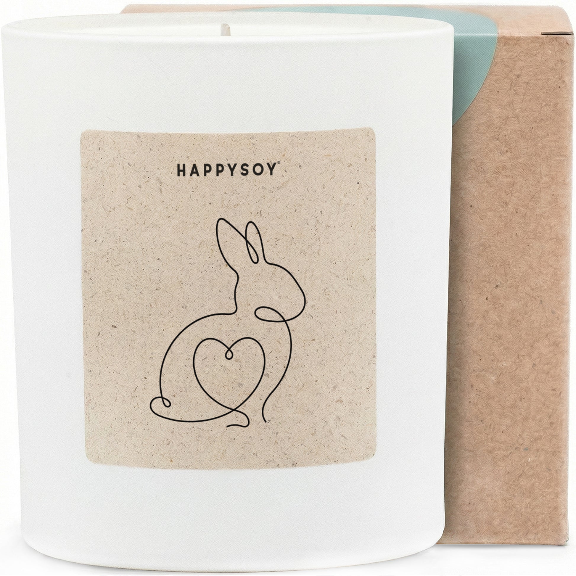 Hasenmotiv - Duftkerze im Glas mit Spruch als liebevolles Geschenk für Ostern, Frühlingsgruß, für Freundin und Familie, blumiger Duft, besondere Aufmerksamkeit - Bild 1