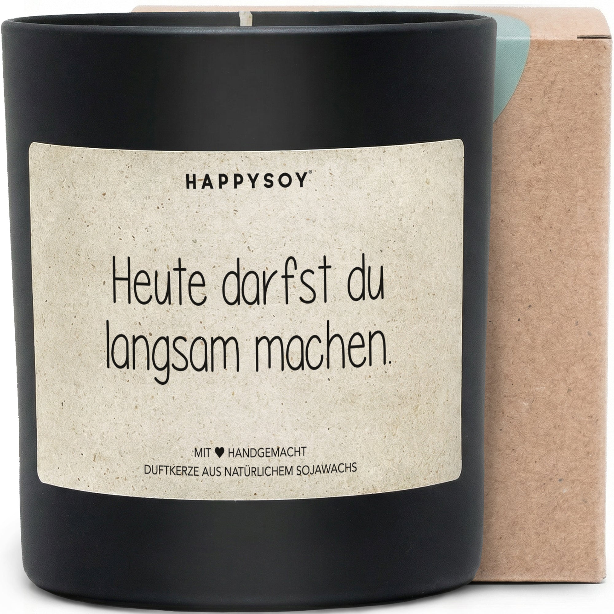 Heute darfst du langsam machen - Duftkerze mit Spruch als liebevolles Geschenk zur Aufmunterung, für Freundin, Kollegin, Mama, Kerze im Glas mit blumigem Duft - Bild 1