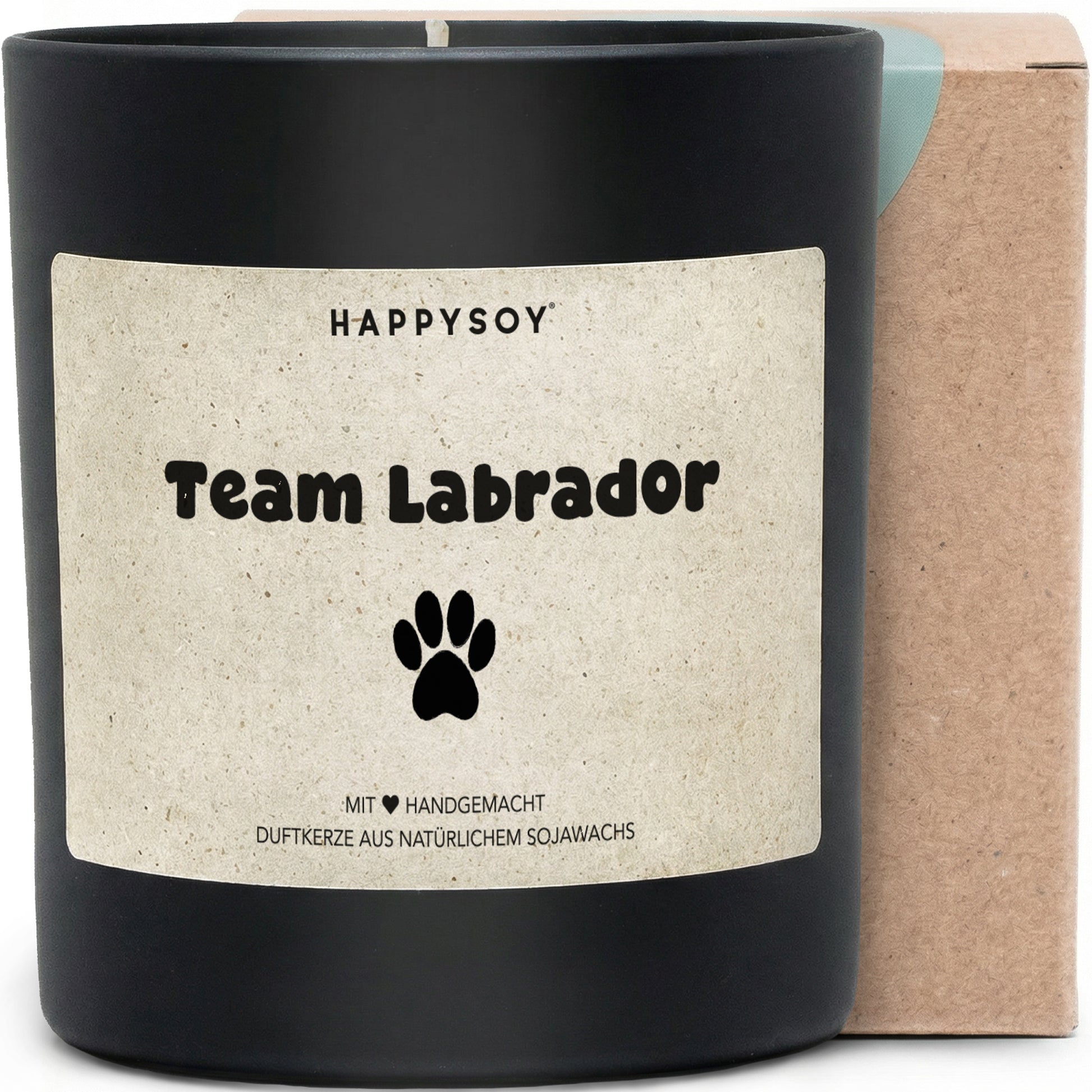 Team Labrador - Duftkerze mit Spruch als Geschenk für Hundeliebhaber, Labrador Besitzer, liebevolle Geschenkidee, Kerze im Glas mit blumigem Duft - Bild 1