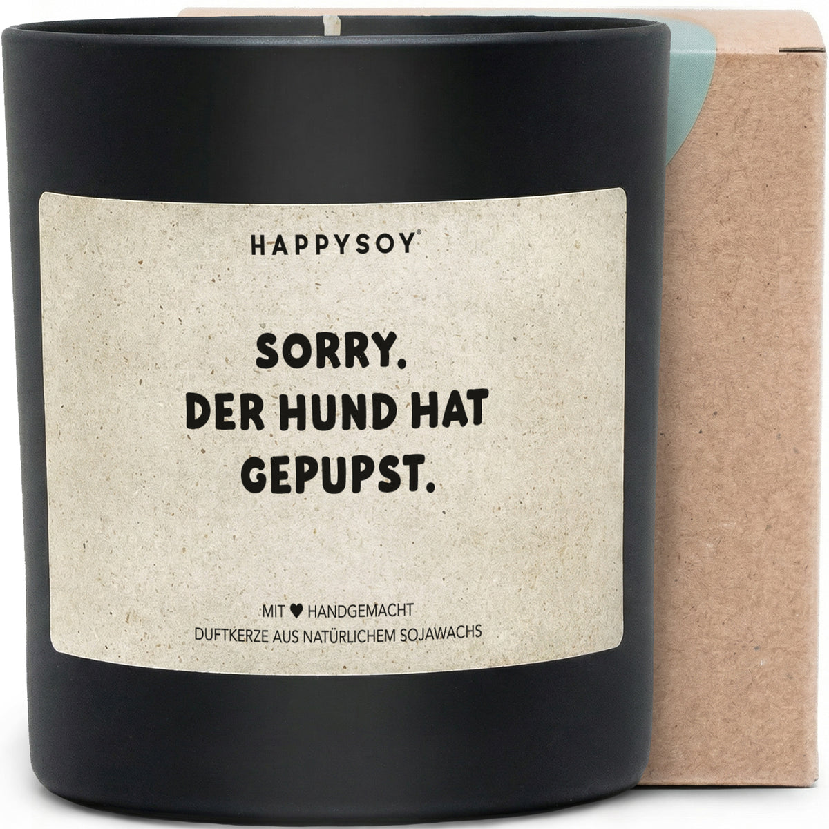 Sorry der Hund hat gepupst - Duftkerze mit Spruch als lustige Geschenkidee für Hundebesitzer, Freunde, Kerze im Glas mit blumigem Duft - Bild 1