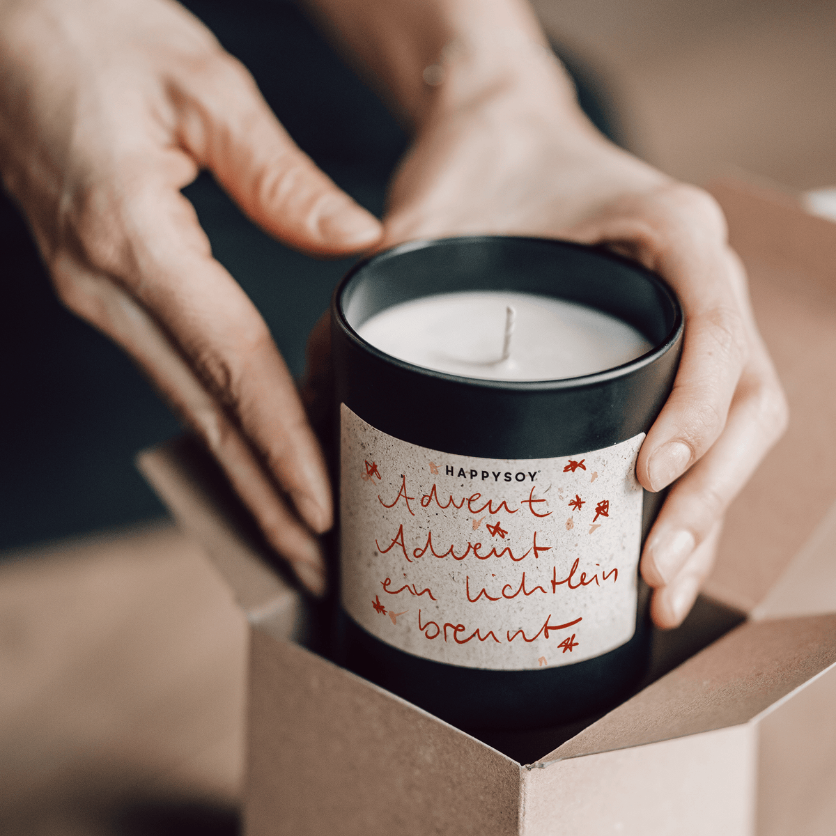 Duftkerze - Advent Advent ein Lichtlein brennt - Happysoy®