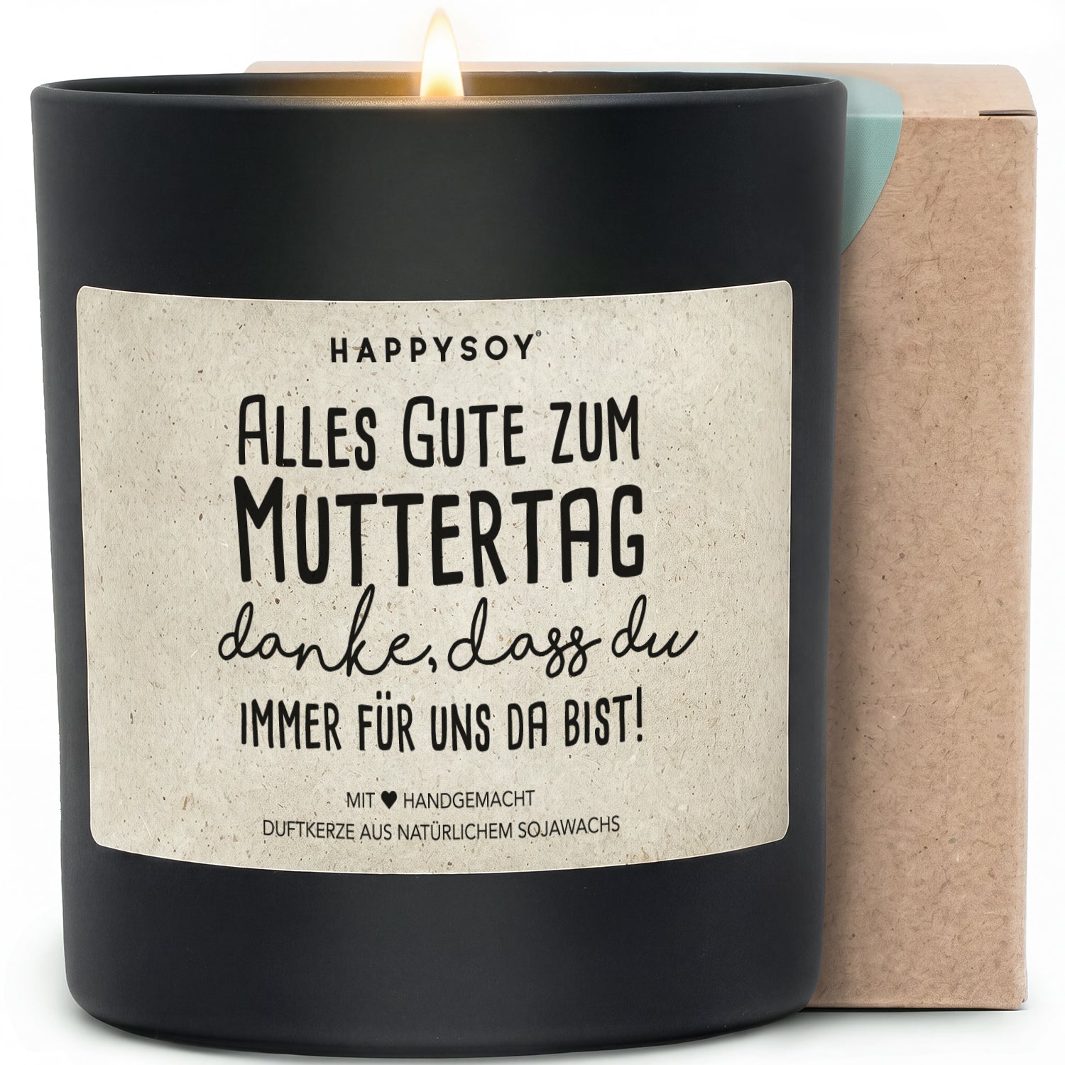 Duftkerze - Alles Gute zum Muttertag Danke, dass Du immer für uns da bist! - Happysoy®