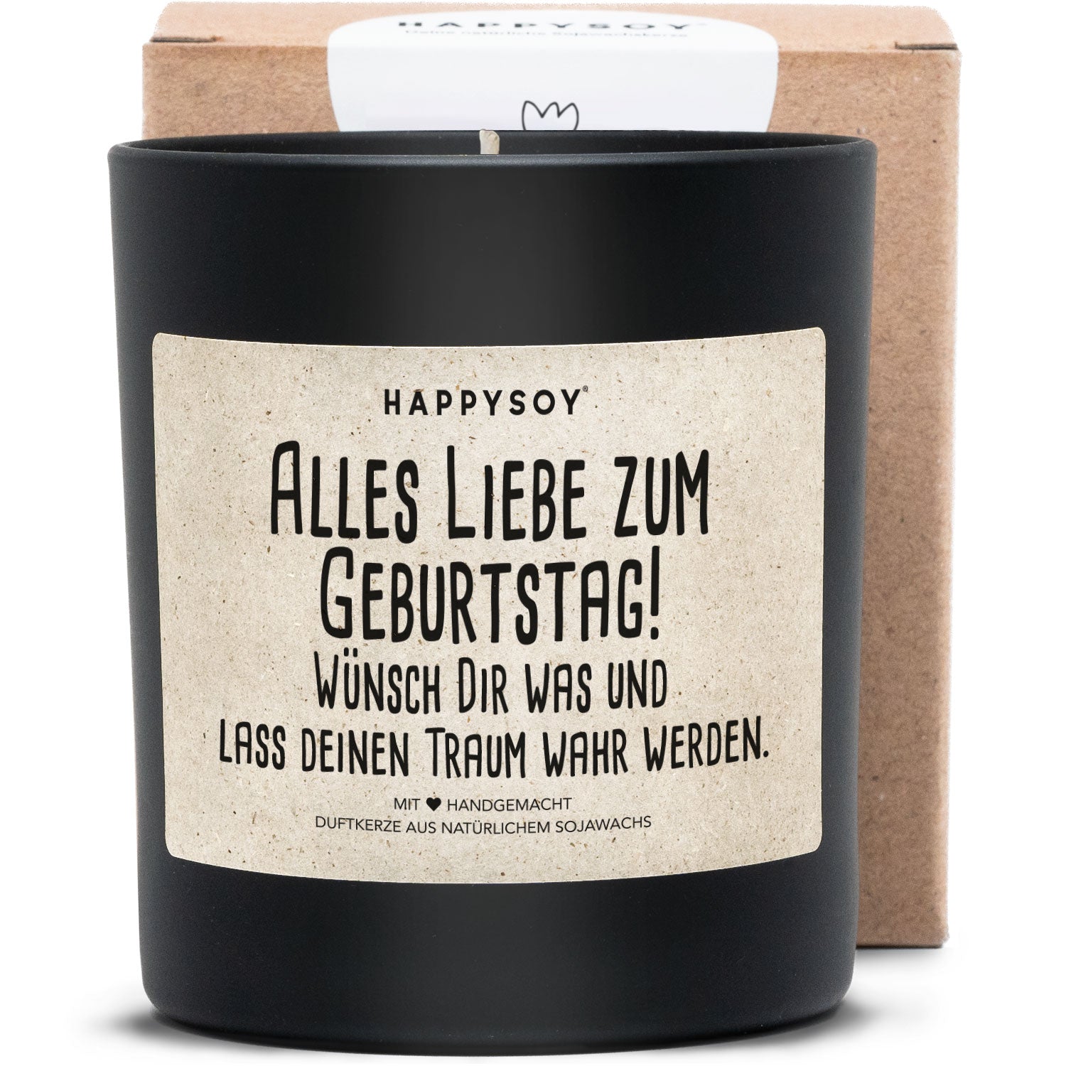 Duftkerze - Alles Liebe zum Geburtstag! Wünsch dir was und lass deinen Traum wahr werden. - Happysoy®