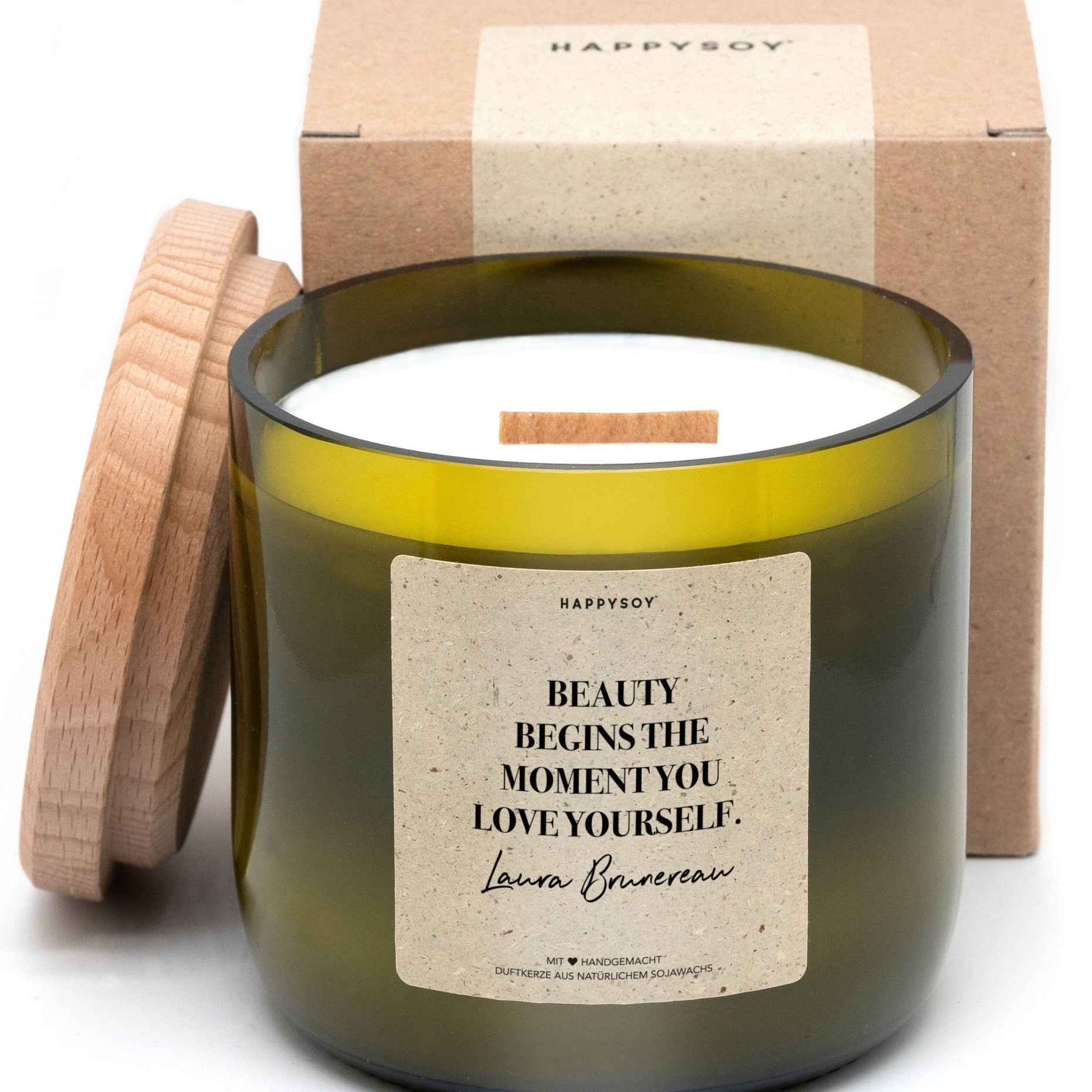 Duftkerze - Beauty begins the moment you love yourself. - Laura Brunereau - Happysoy®