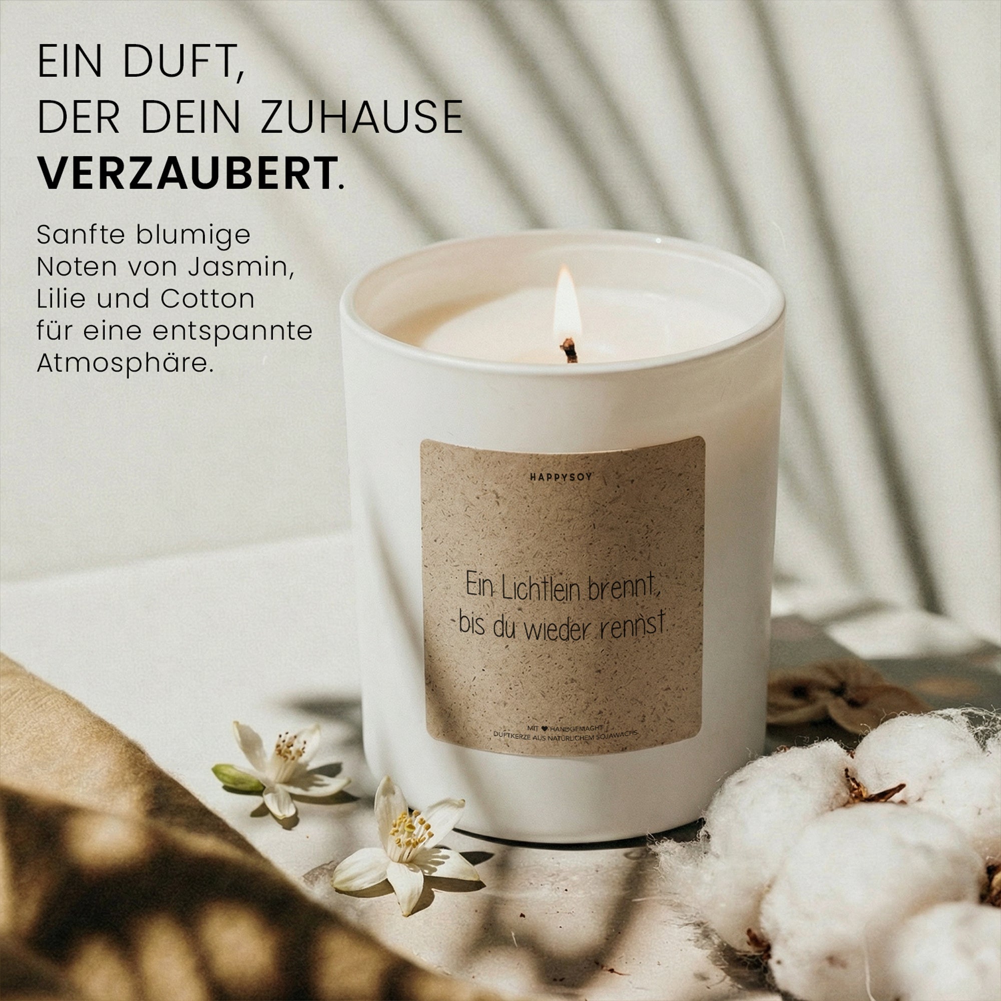 Duftkerze - bis du wieder rennst. Ein Lichtlein brennt, - Happysoy®
