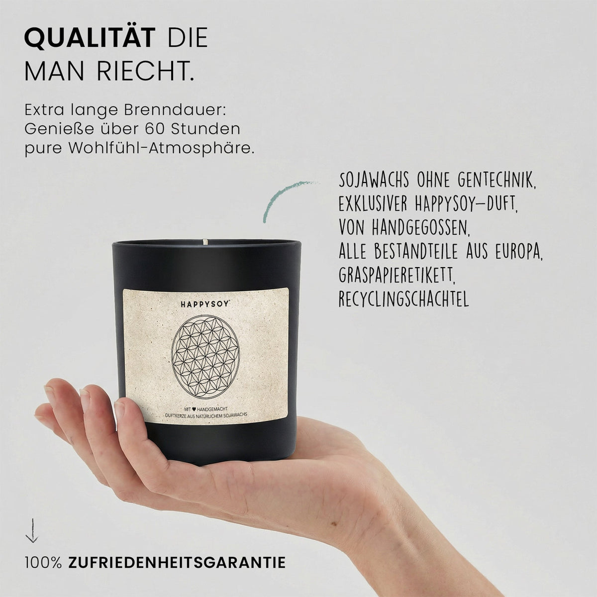 Duftkerze - Blume des Lebens - Happysoy®