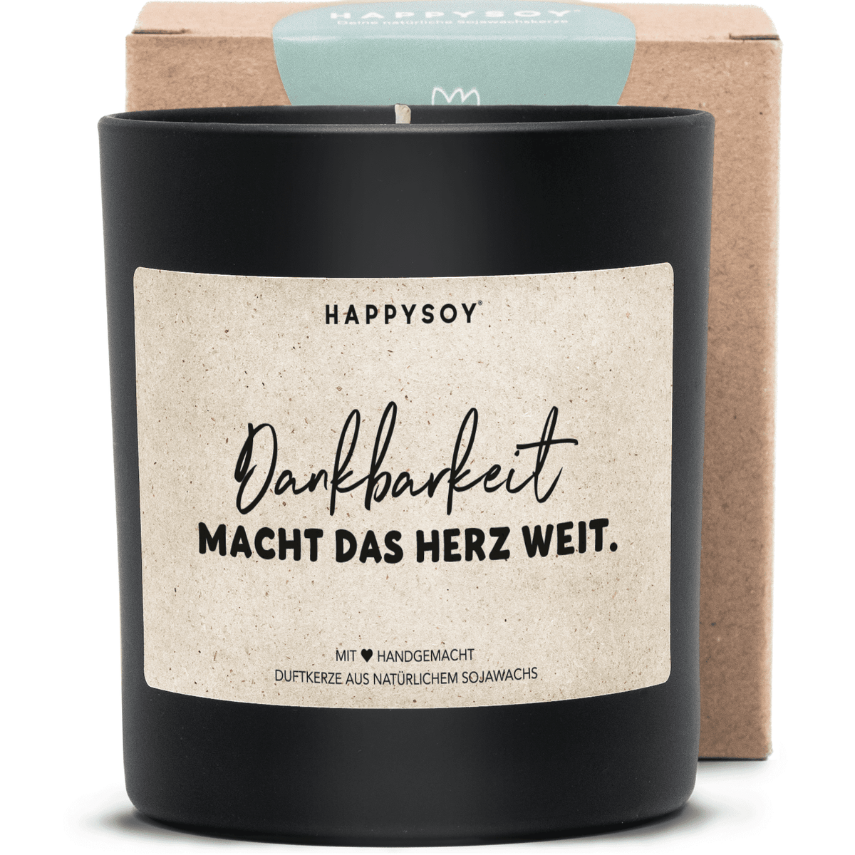 Duftkerze - Dankbarkeit macht das Herz weit. - Happysoy®