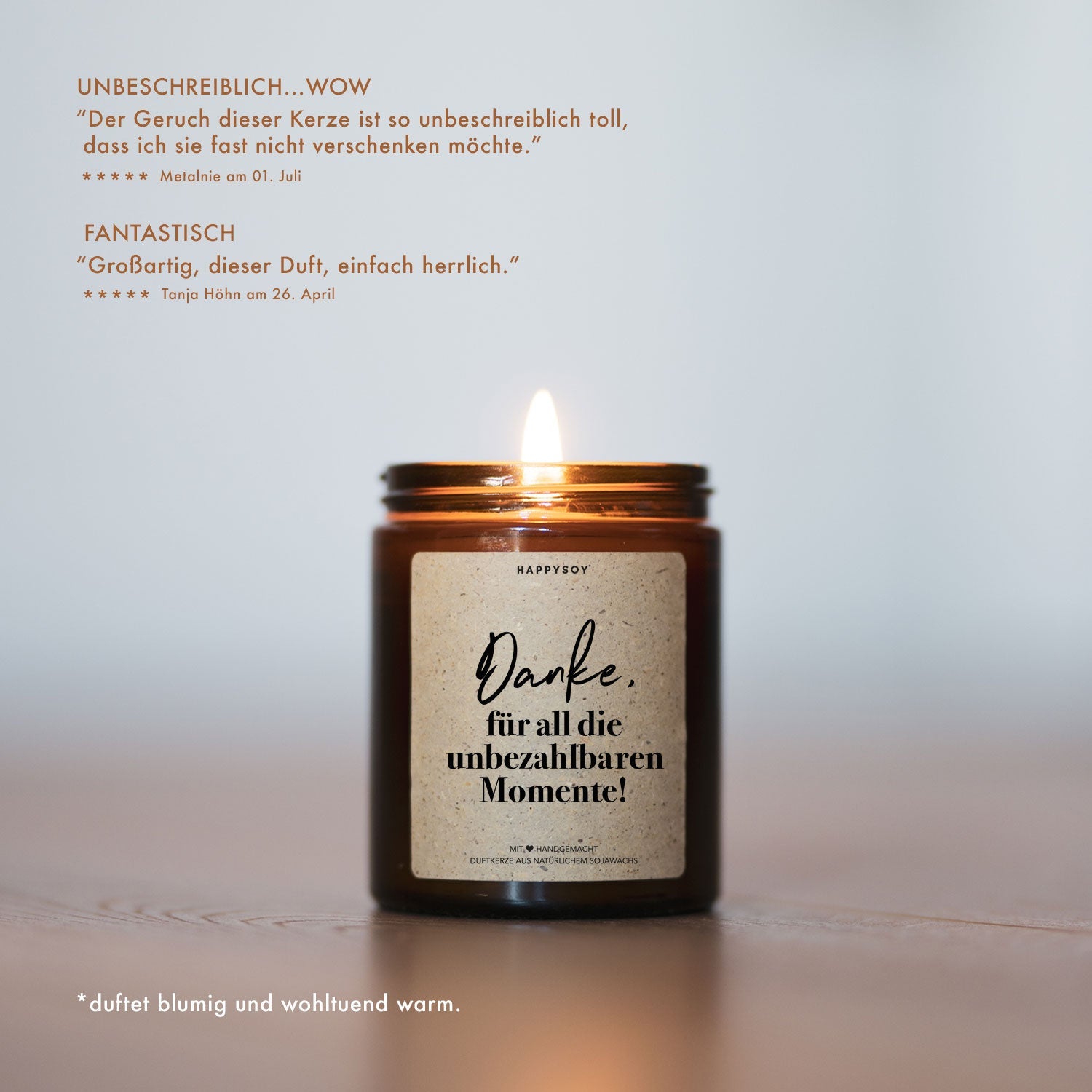 Duftkerze - Danke für all die unbezahlbaren Momente! - Happysoy®