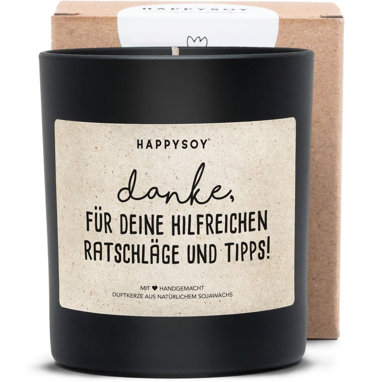 Duftkerze - Danke, für deine hilfreichen Ratschläge und Tipps! - Happysoy®