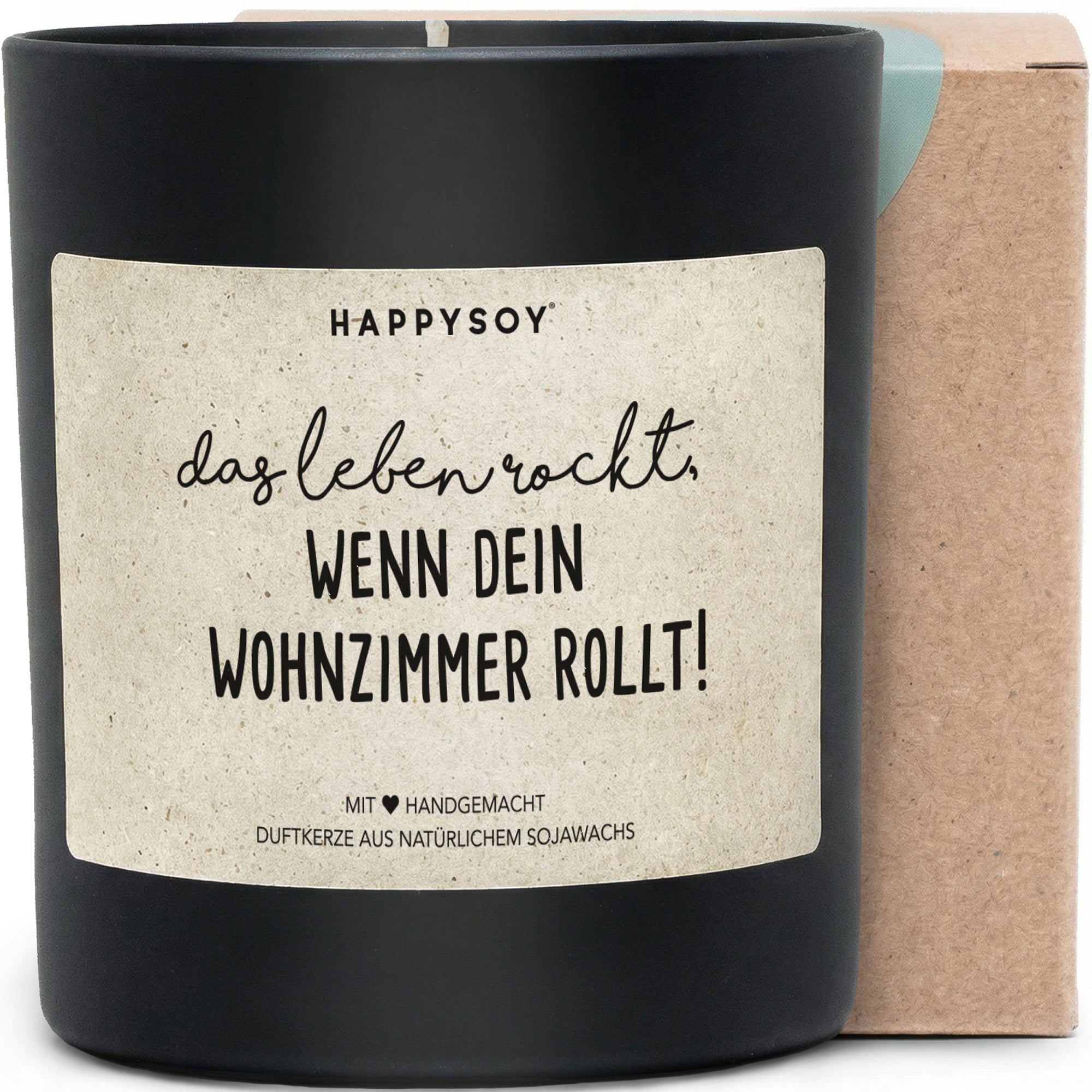 Duftkerze - Das Leben rockt, wenn dein Wohnzimmer rollt! - Happysoy®