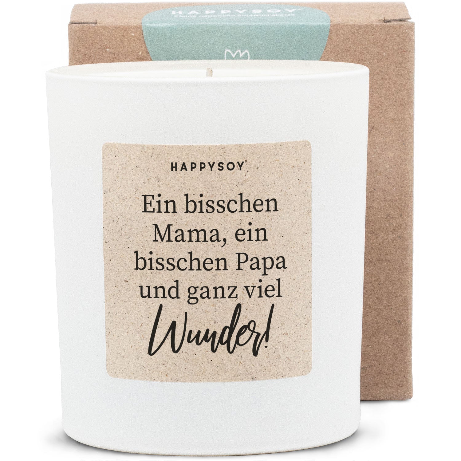 Duftkerze - Ein bisschen Mama, ein bisschen Papa und ganz viel Wunder! - Happysoy®