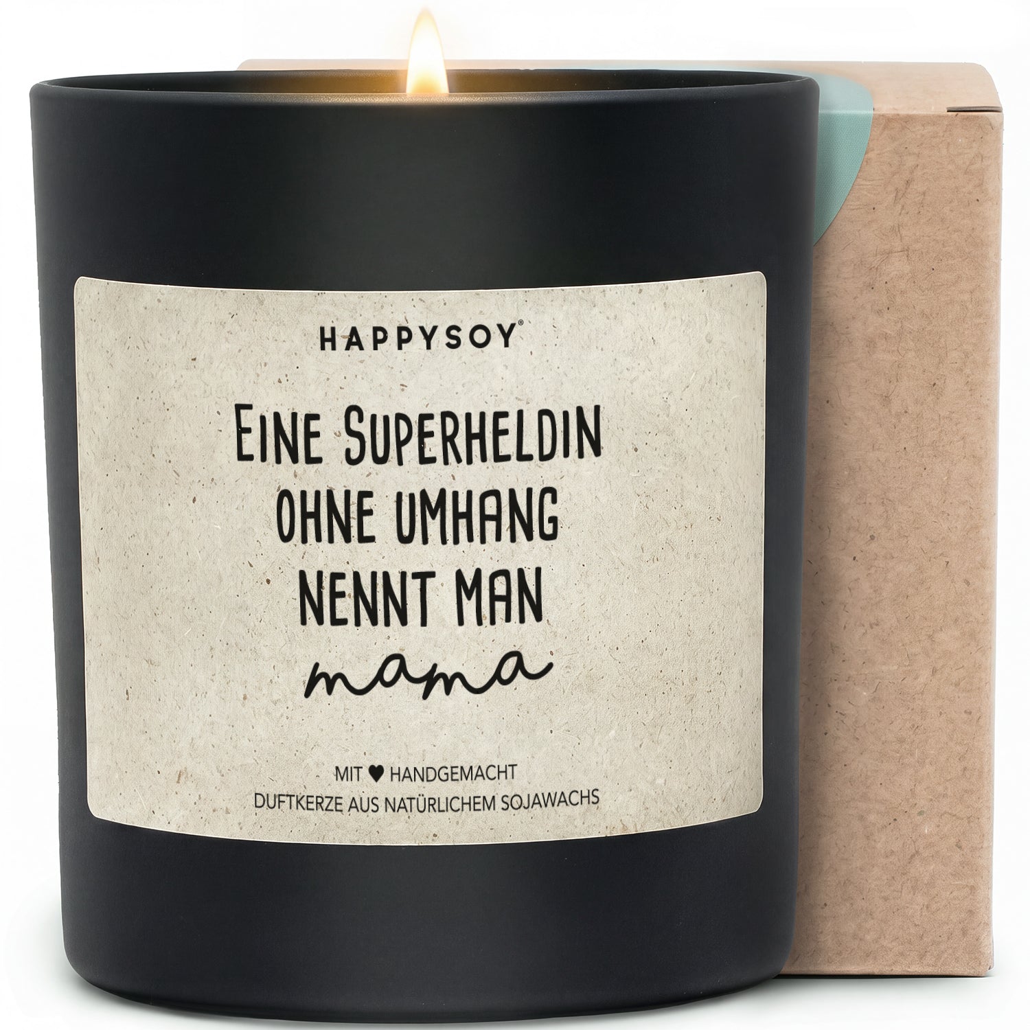 Duftkerze - Eine Superheldin ohne umhang nennt man mama - Happysoy®