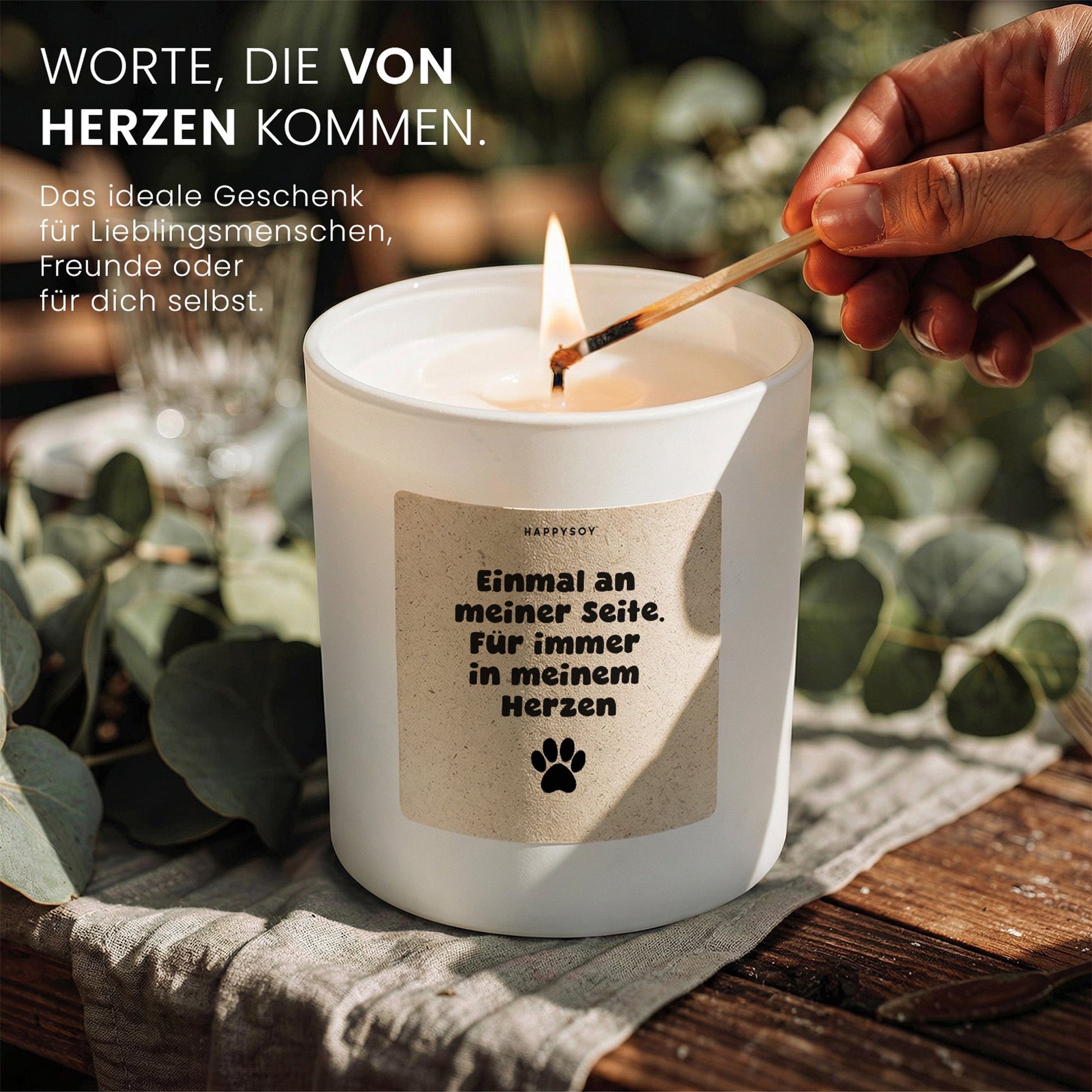 Duftkerze - Einmal an meiner Seite. Für immer in meinem Herzen - Happysoy®
