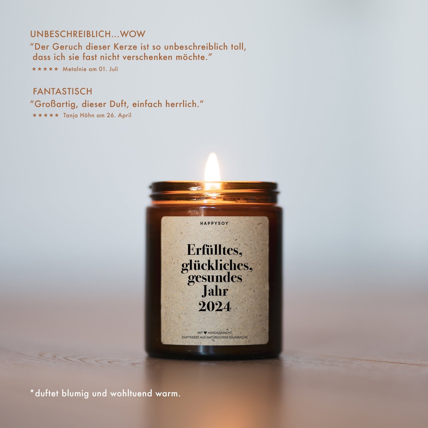 Duftkerze - Erfülltes, glückliches, gesundes Jahr 2024 - Happysoy®