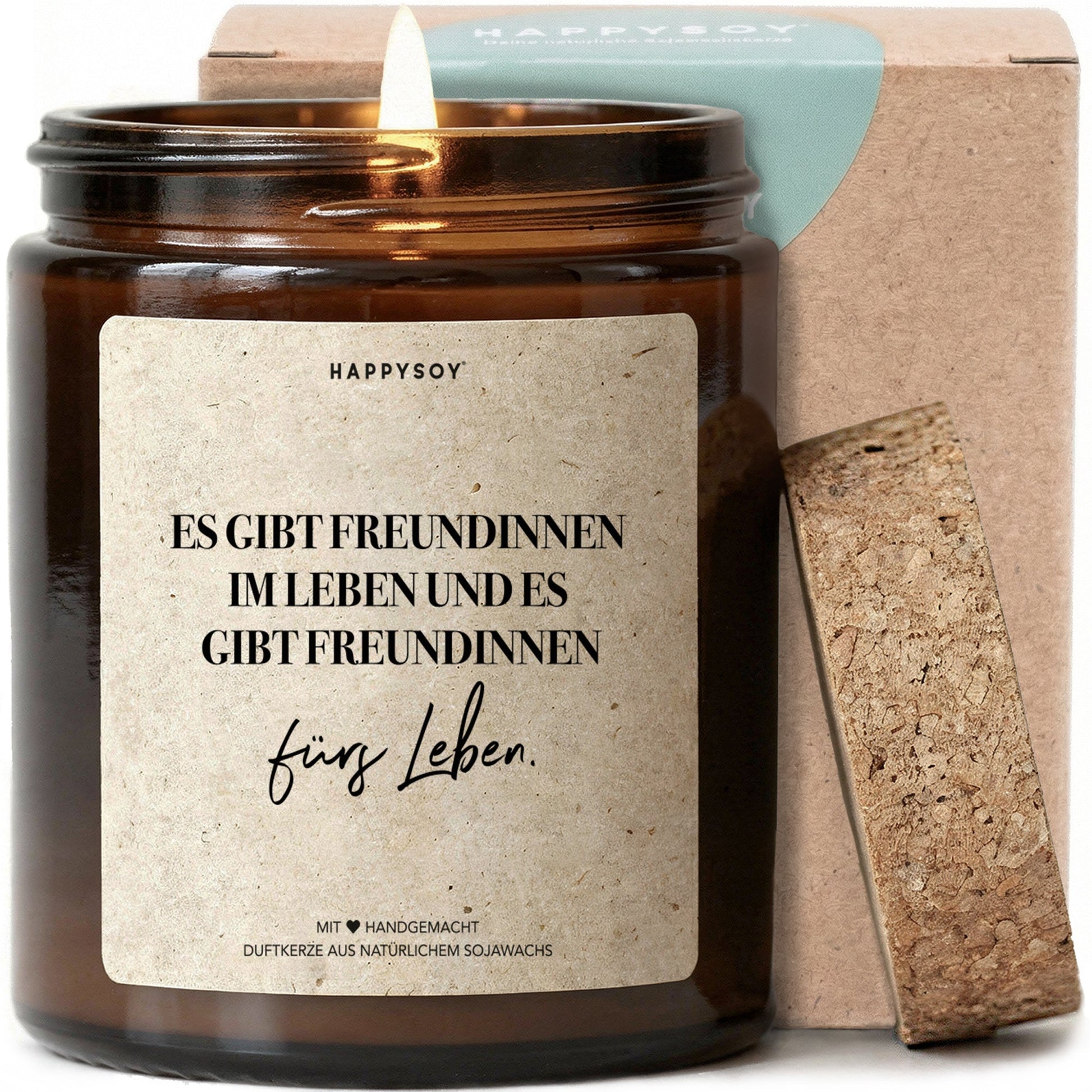Duftkerze - Es gibt Freundinnen im Leben und es gibt Freundinnen fürs Leben. - Happysoy®