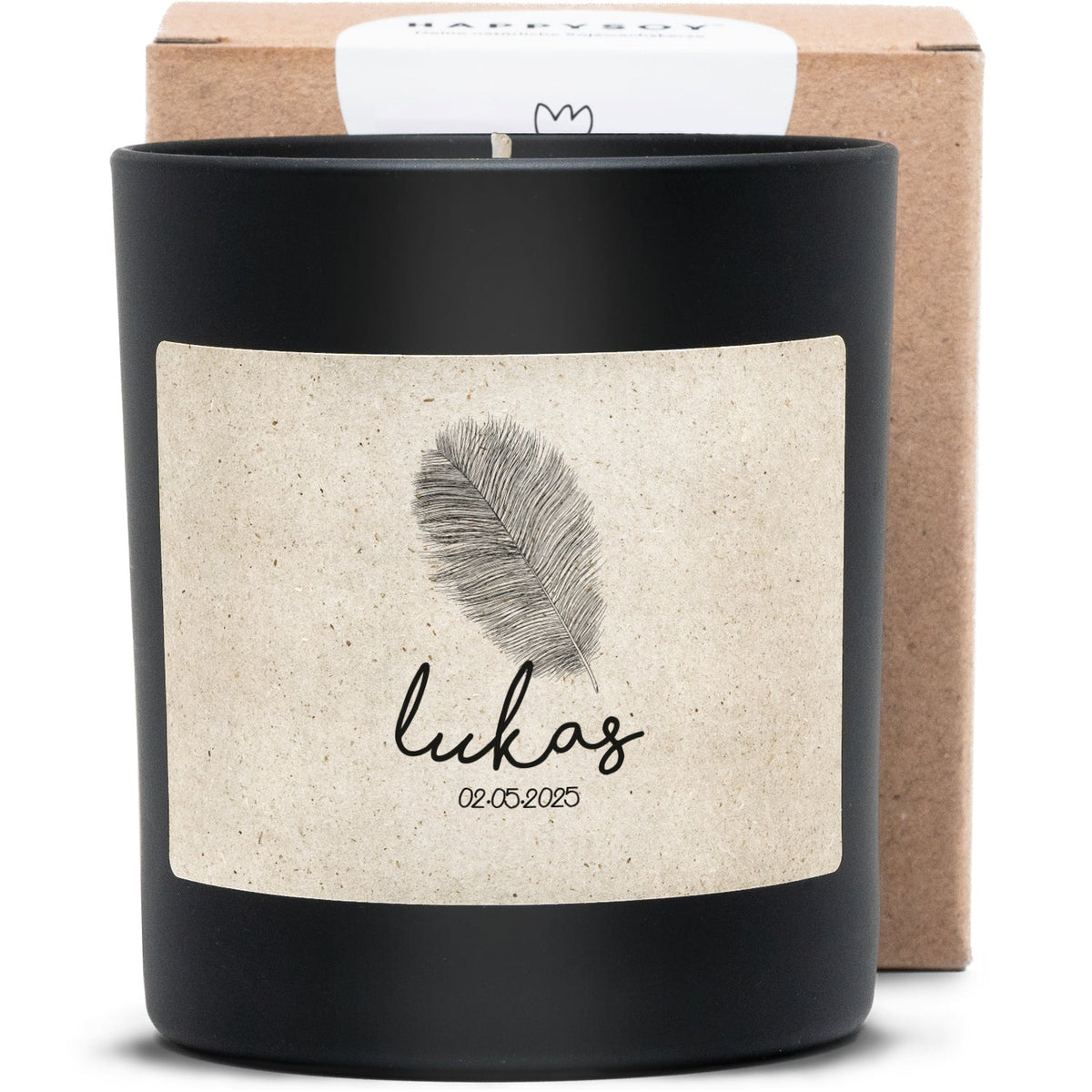 Duftkerze - Feder (Personalisierbar) - Happysoy®