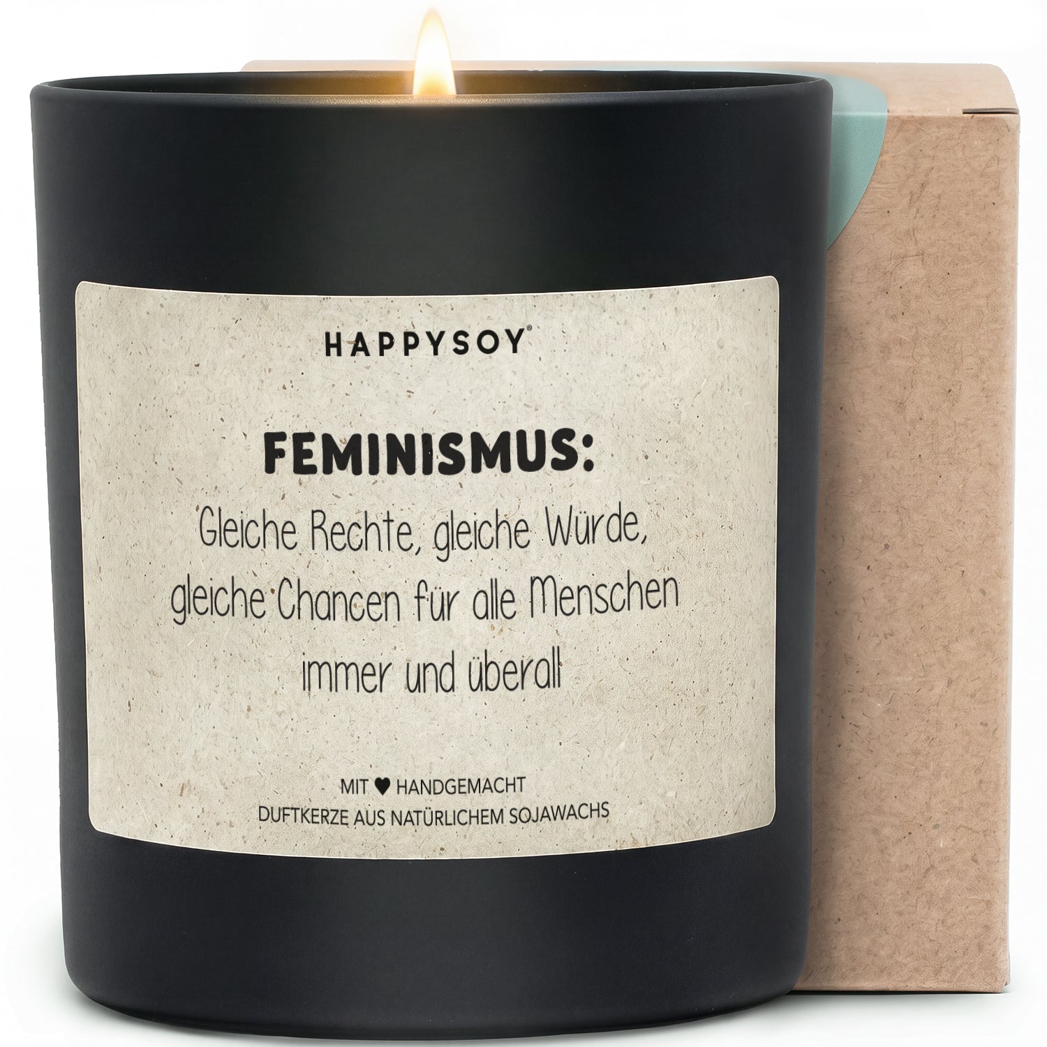 Duftkerze - Feminismus: Gleiche Rechte, gleiche Würde, gleiche Chancen für alle Menschen immer und überall - Happysoy®