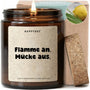 Duftkerze - Flamme an. Mücke aus. - Happysoy®