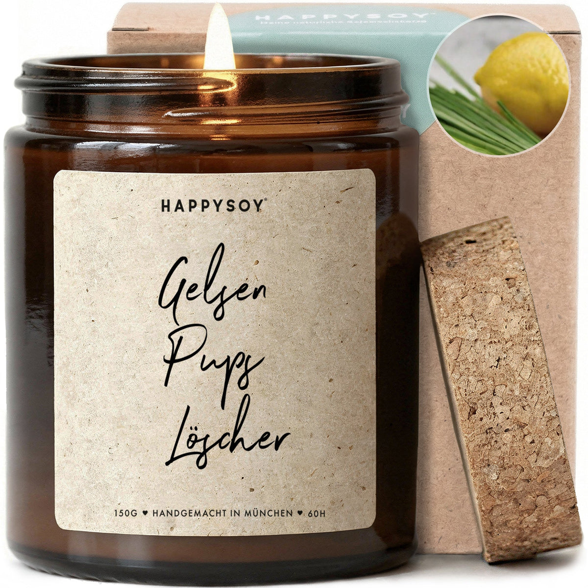Duftkerze - Gelsen Pups Löscher - Happysoy®