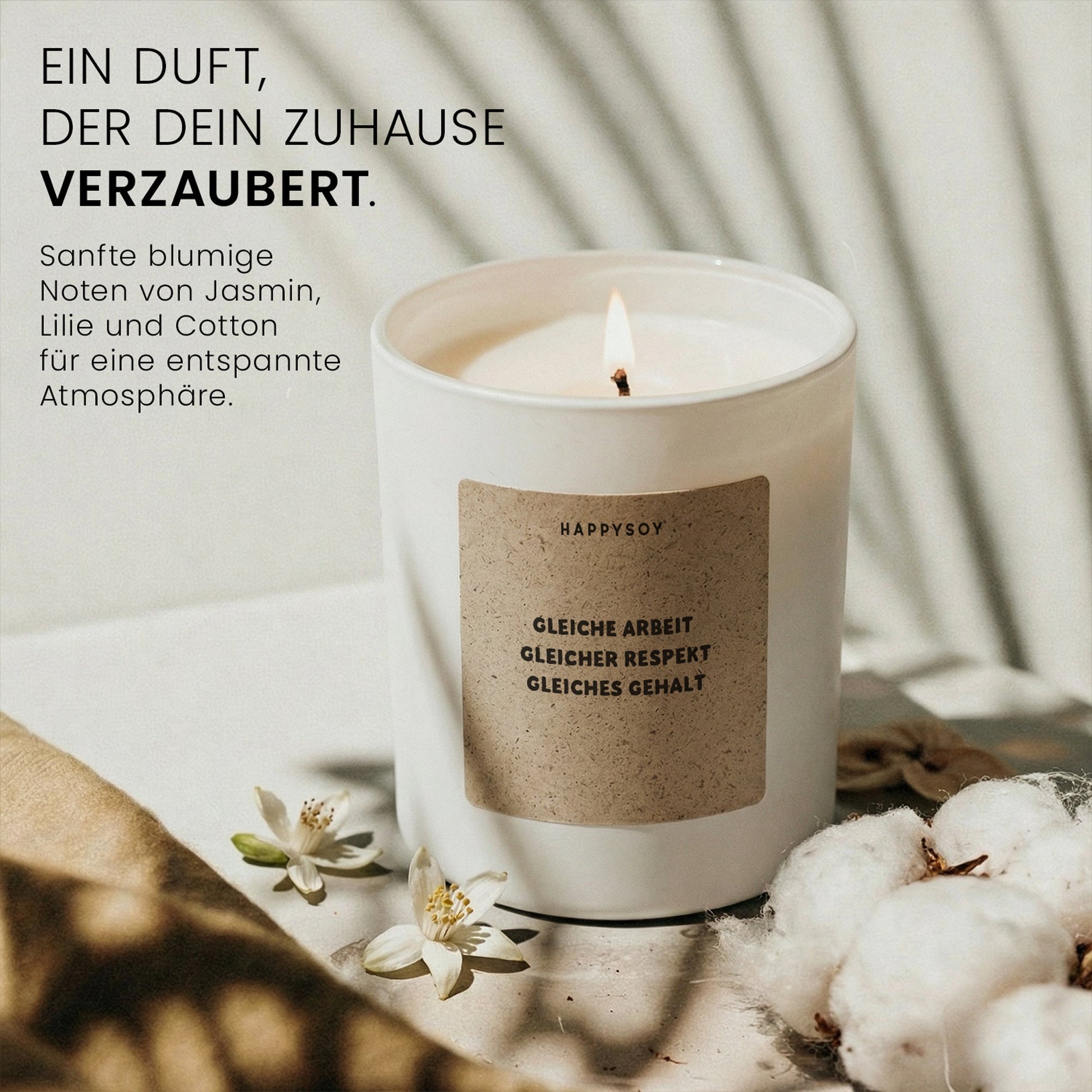 Duftkerze - Gleiche Arbeit Gleicher Respekt Gleiches Gehalt - Happysoy®