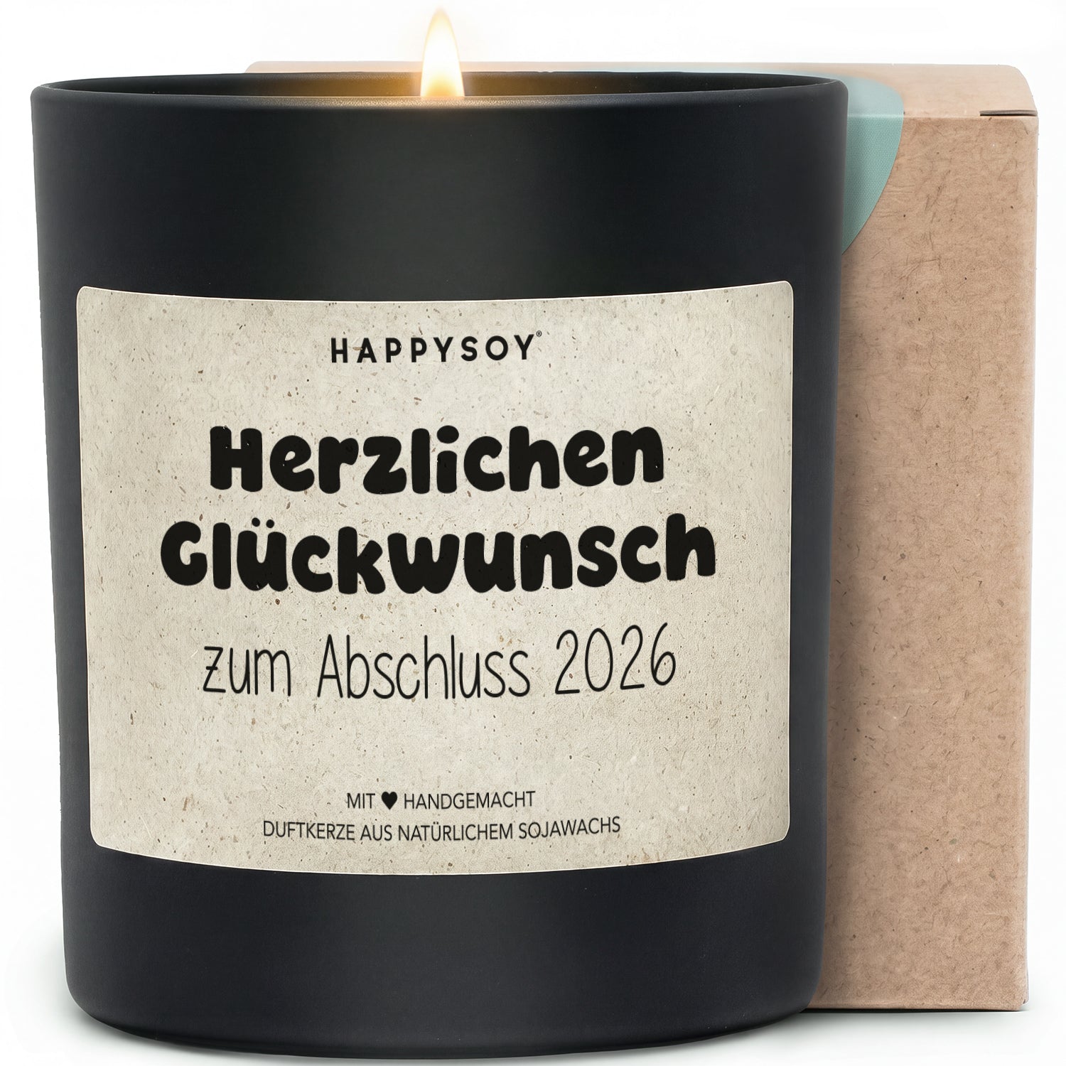Duftkerze - Glückwunsch zum Abschluss 2026 Herzlichen - Happysoy®