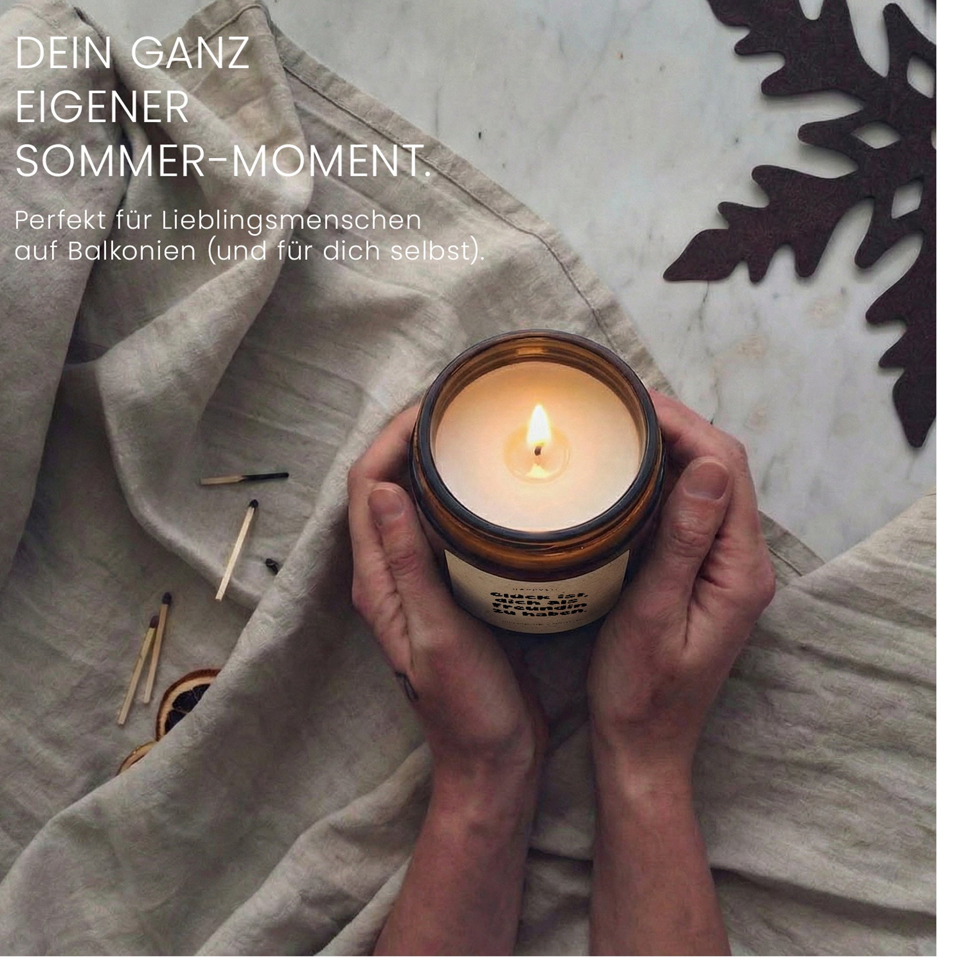 Duftkerze - Glück ist, dich als Freundin zu haben. - Happysoy®