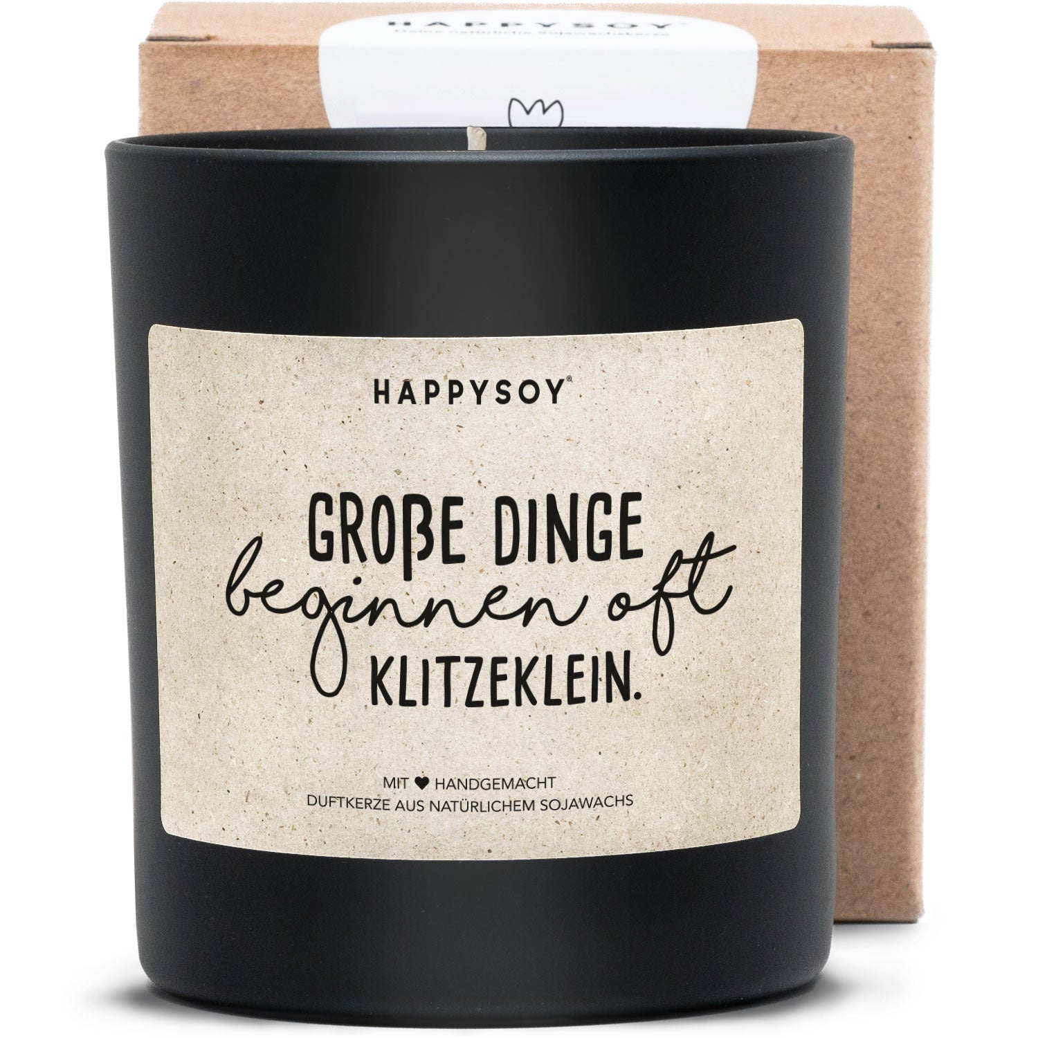Duftkerze - Große Dinge beginnen oft klitzeklein. - Happysoy®