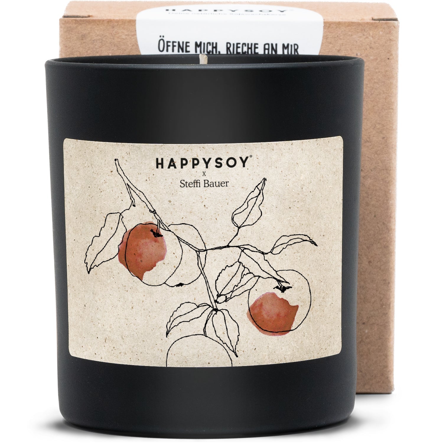 Duftkerze - HAPPYSOY® Art Collection by Steffi Bauer "Äpfel" - Happysoy®