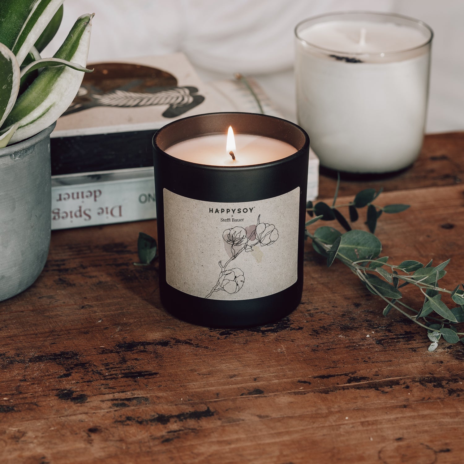 Duftkerze - HAPPYSOY® Art Collection by Steffi Bauer "Baumwolle" - Happysoy®