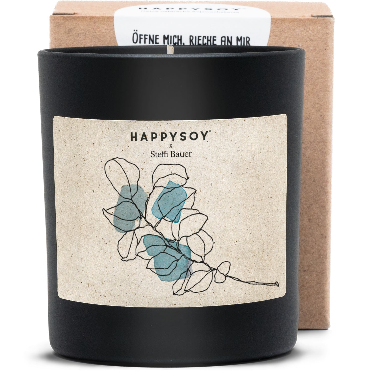 Duftkerze - HAPPYSOY® Art Collection by Steffi Bauer "Blatt" - Happysoy®