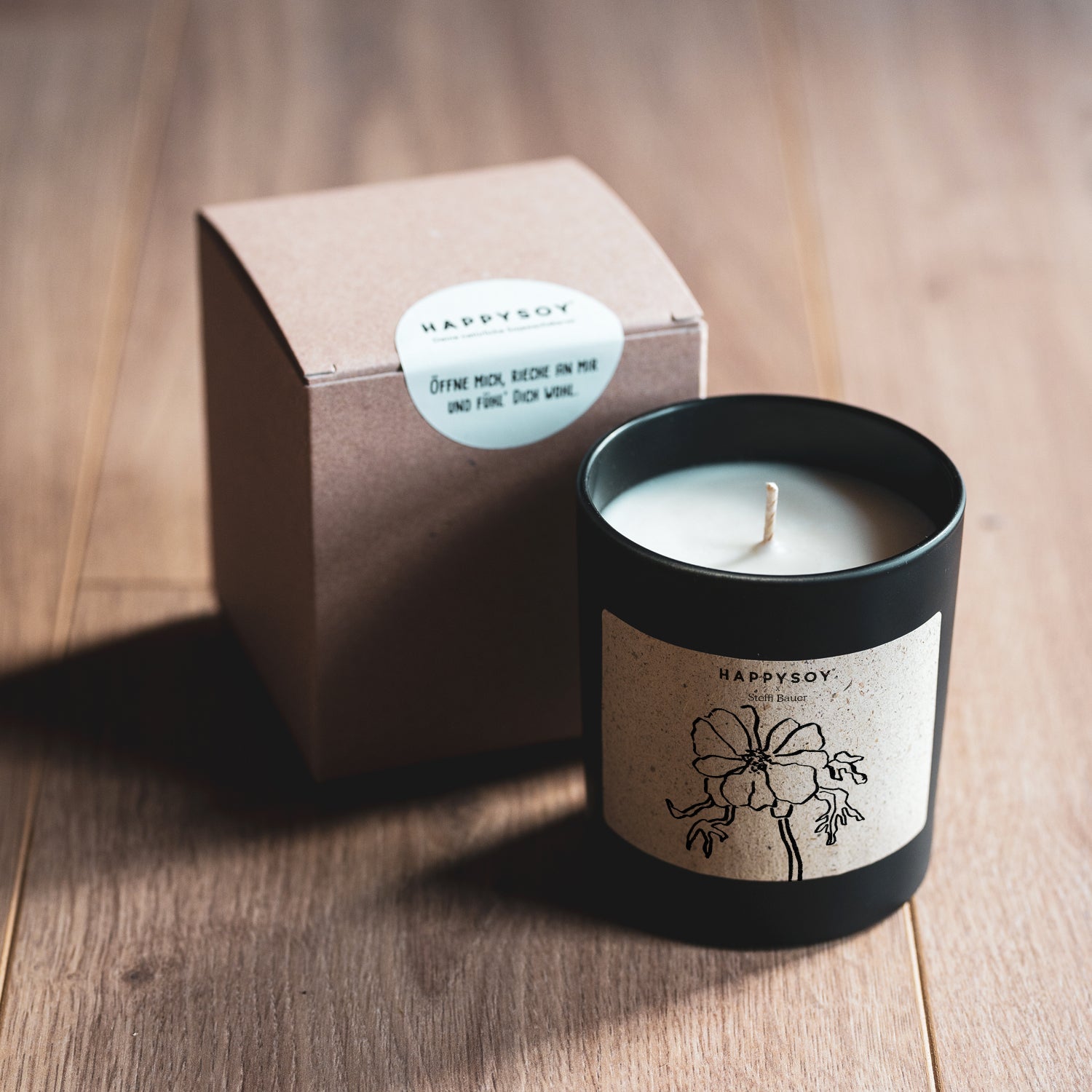 Duftkerze - HAPPYSOY® Art Collection by Steffi Bauer "Eisblume" - Happysoy®