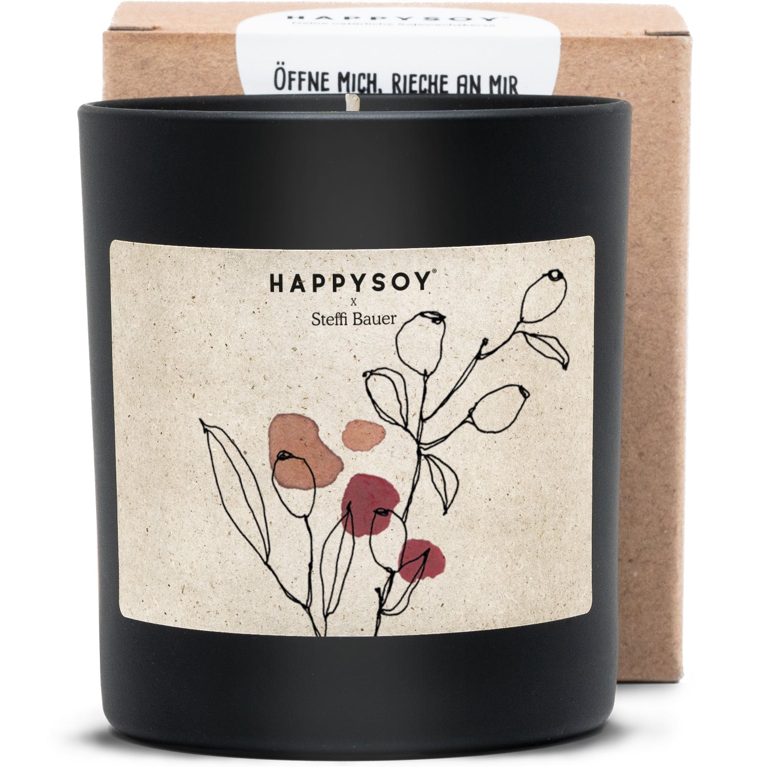 Duftkerze - HAPPYSOY® Art Collection by Steffi Bauer "Hagebutte 2" - Happysoy®