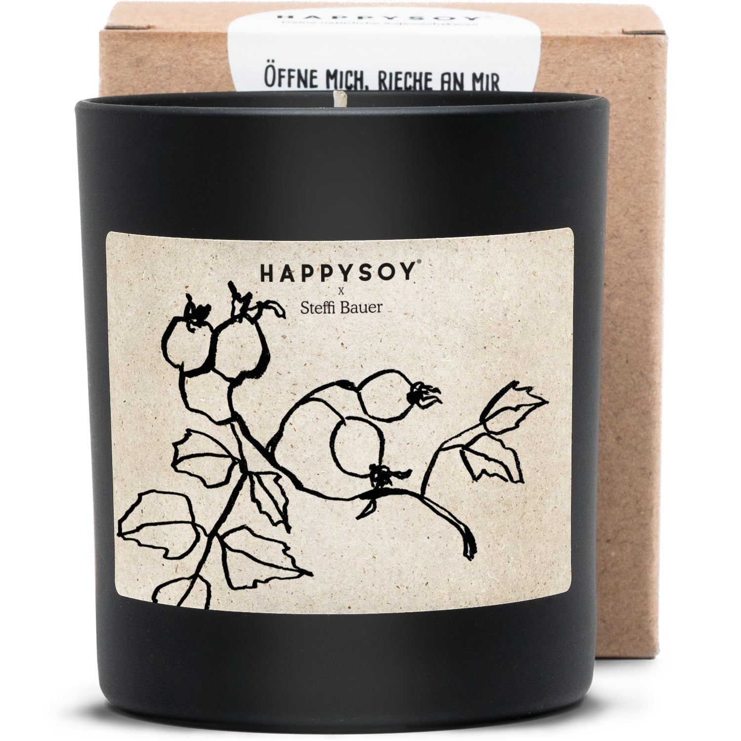 Duftkerze - HAPPYSOY® Art Collection by Steffi Bauer "Hagebutte" - Happysoy®