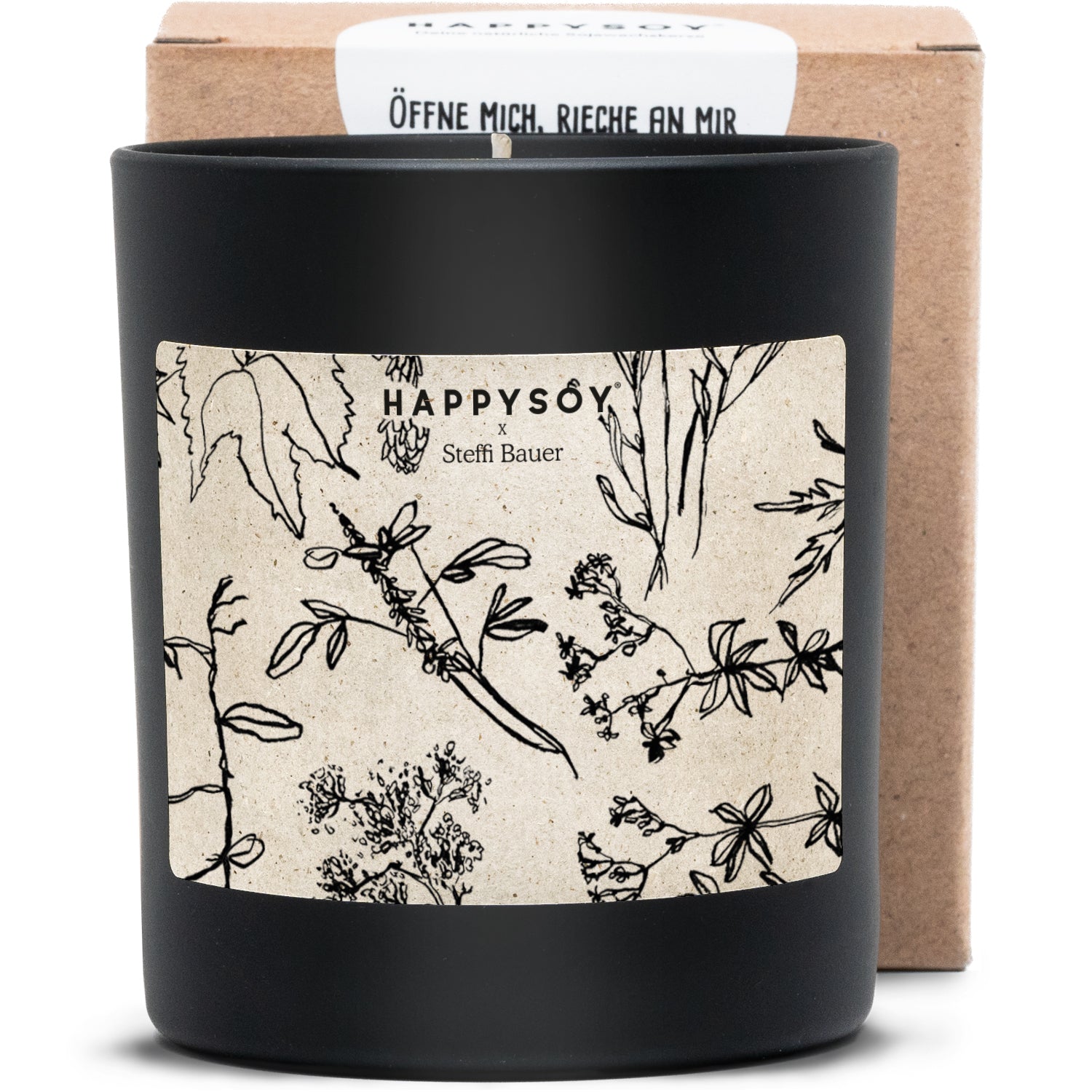 Duftkerze - HAPPYSOY® Art Collection by Steffi Bauer "Kräuter" - Happysoy®