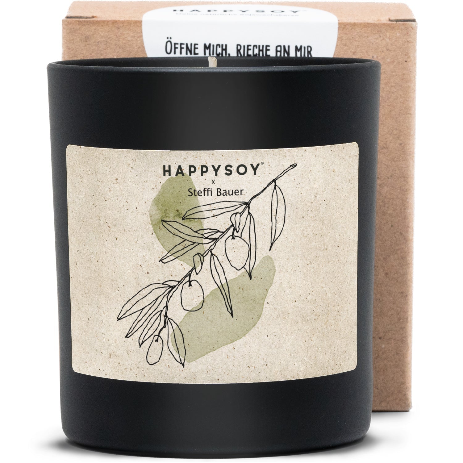 Duftkerze - HAPPYSOY® Art Collection by Steffi Bauer "Olive" - Happysoy®