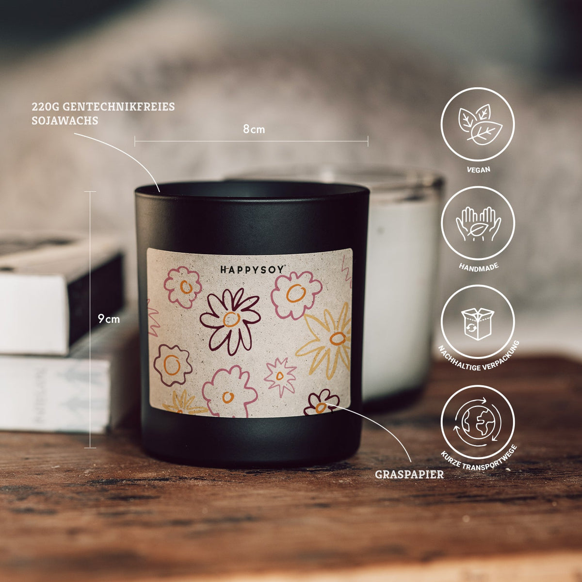 Duftkerze - HAPPYSOY® by Steffi Bauer "Blumen" - Happysoy®