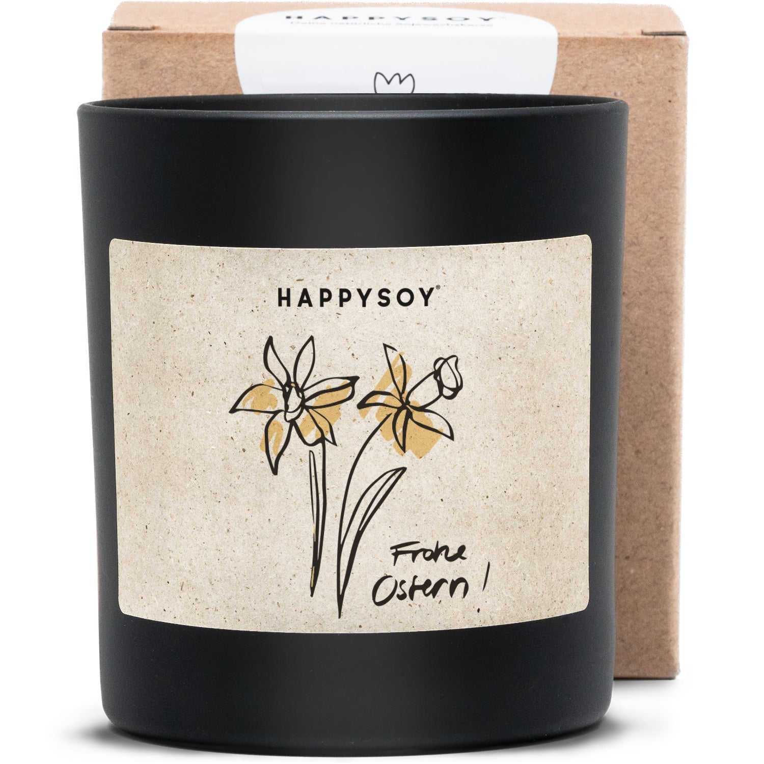 Duftkerze - HAPPYSOY® by Steffi Bauer "Frohe Ostern - gelber Strauß" - Happysoy®