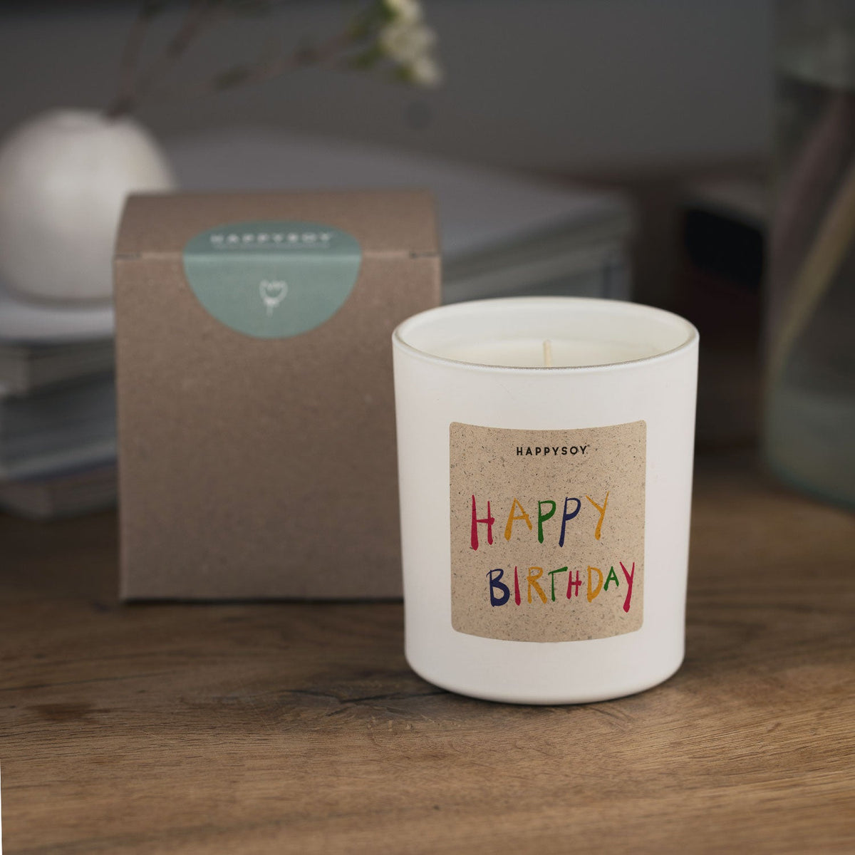 Duftkerze - HAPPYSOY® by Steffi Bauer Happy Birthday bunt - Happysoy®