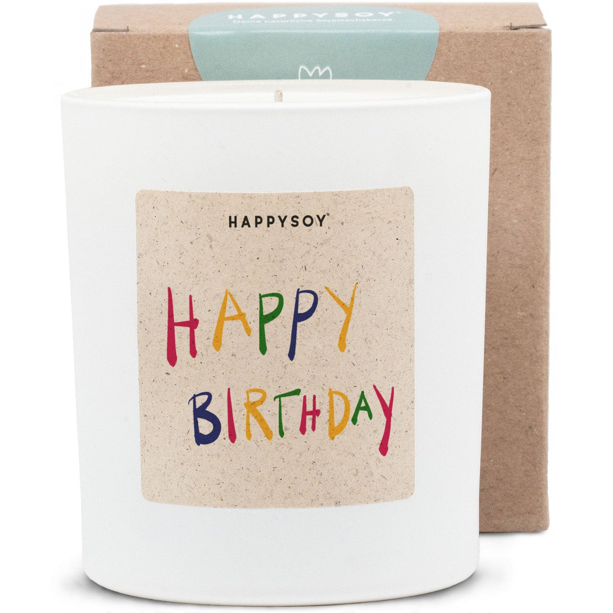 Duftkerze - HAPPYSOY® by Steffi Bauer Happy Birthday bunt - Happysoy®