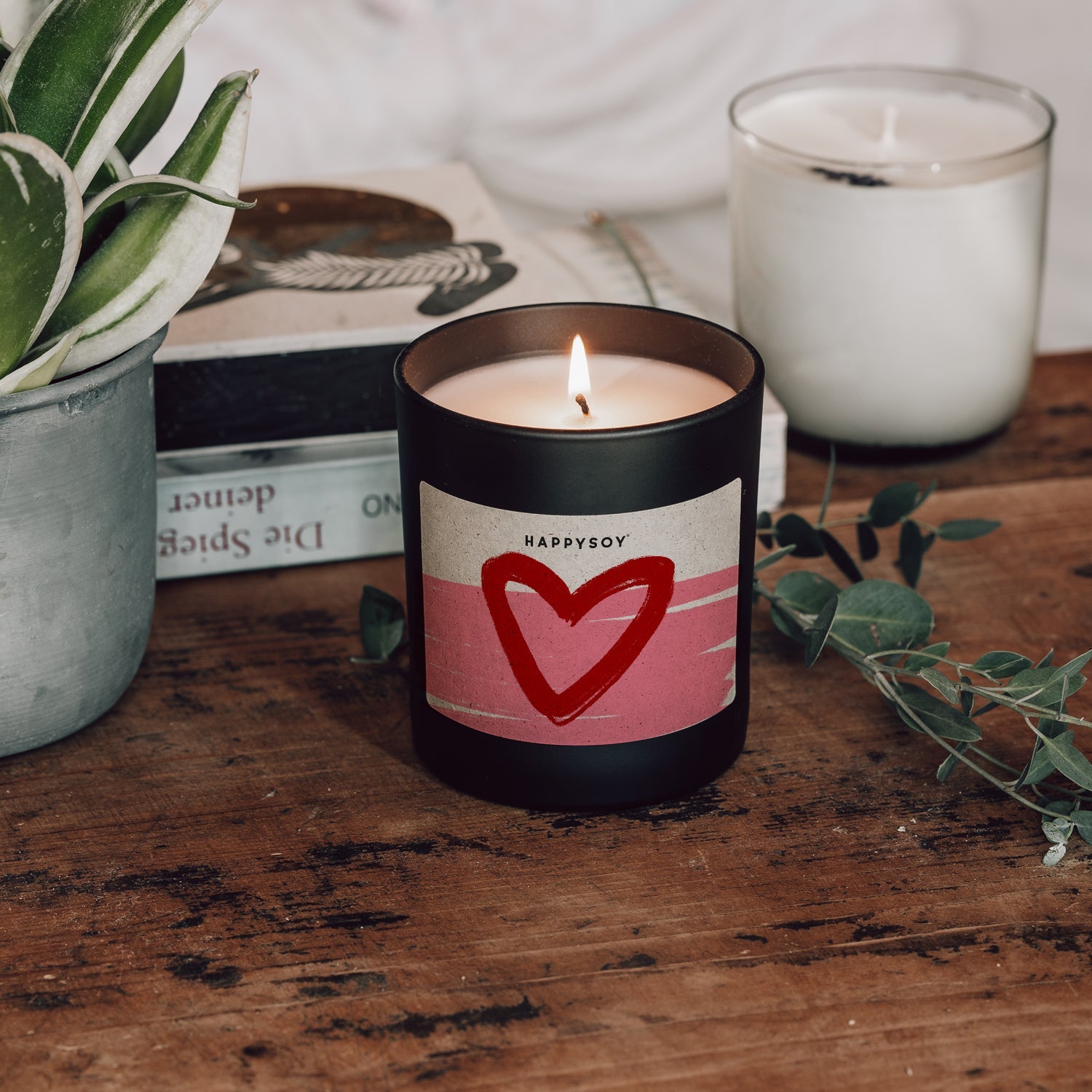 Duftkerze - HAPPYSOY® by Steffi Bauer - Herz rosarot - Happysoy®