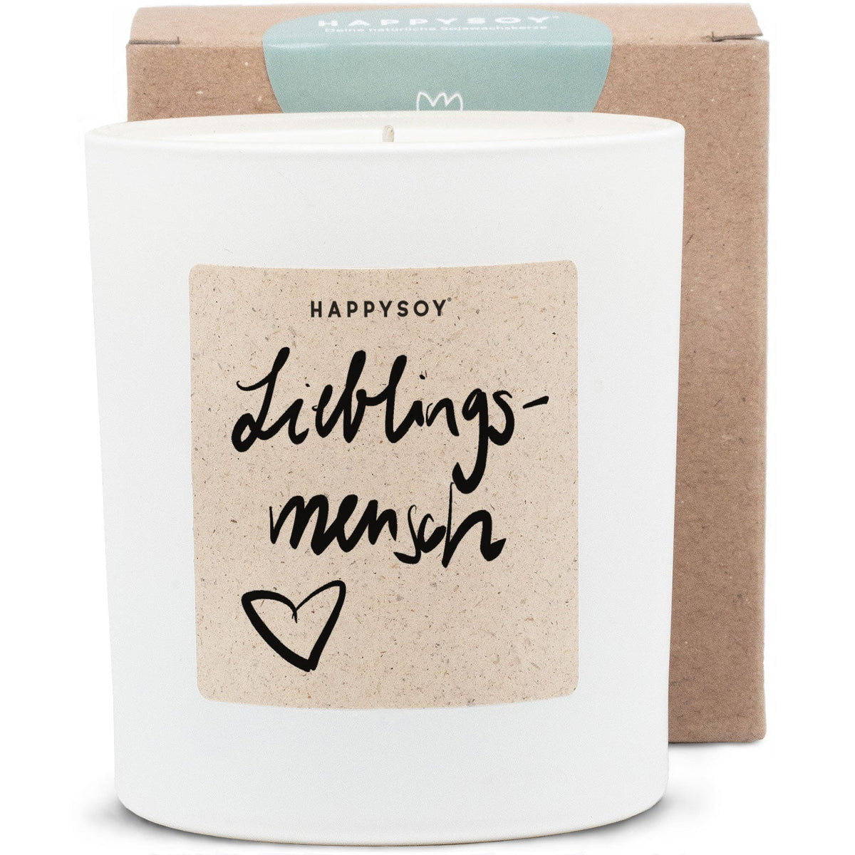 Duftkerze - HAPPYSOY® by Steffi Bauer Lieblingsmensch Herz Motiv - Happysoy®