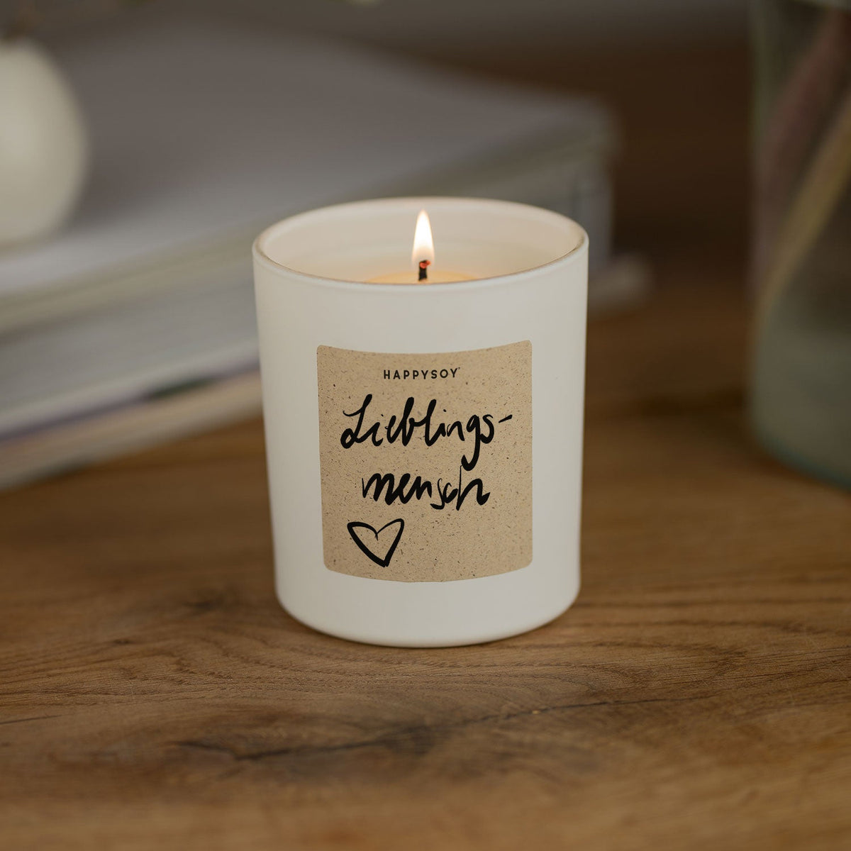 Duftkerze - HAPPYSOY® by Steffi Bauer Lieblingsmensch Herz Motiv - Happysoy®