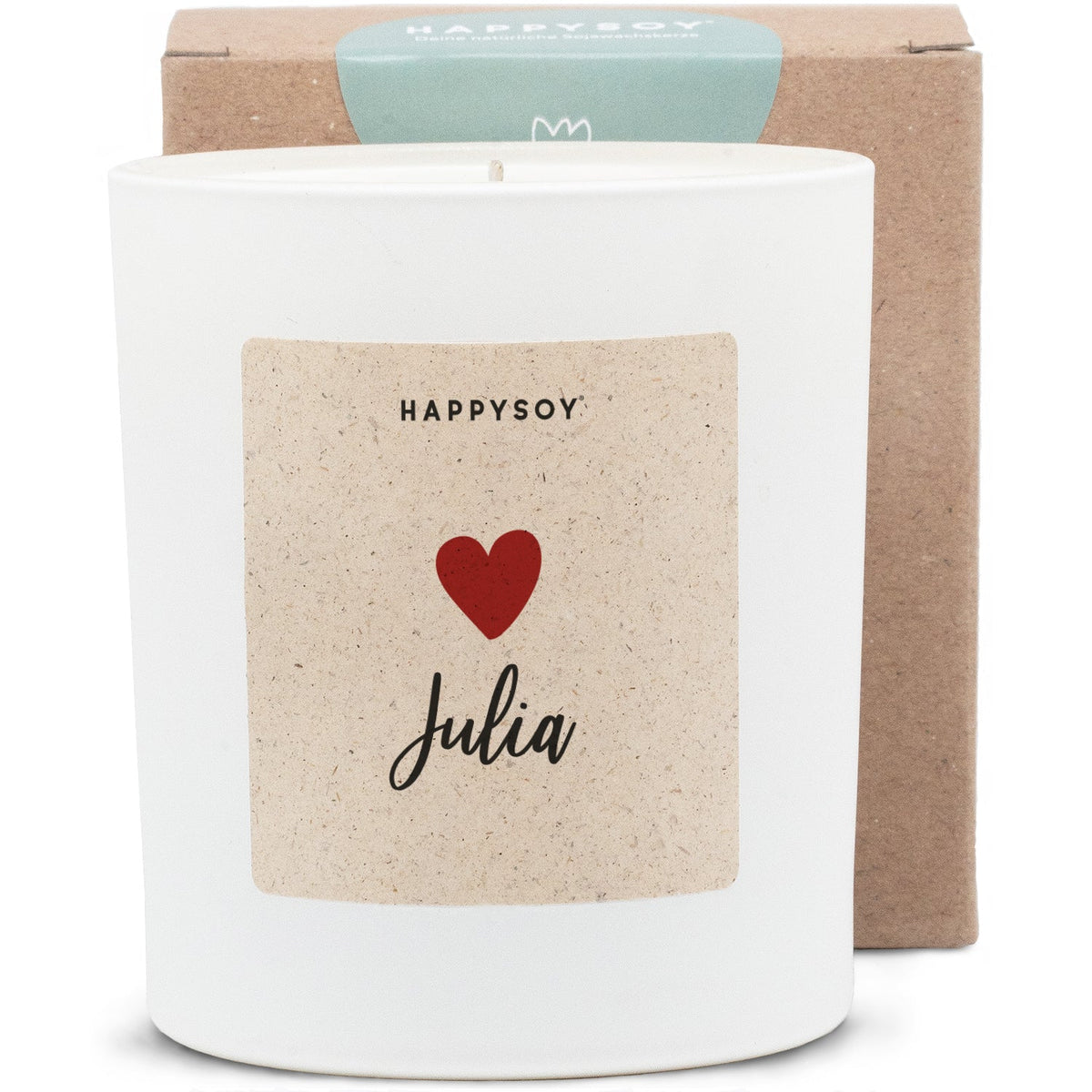 Duftkerze - Herz mit Name (Personalisierbar) - Happysoy®