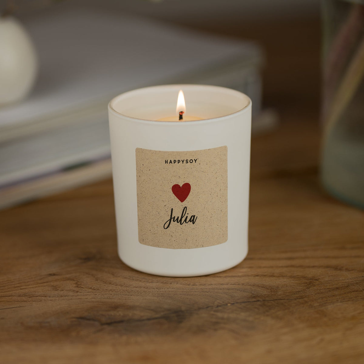 Duftkerze - Herz mit Name (Personalisierbar) - Happysoy®